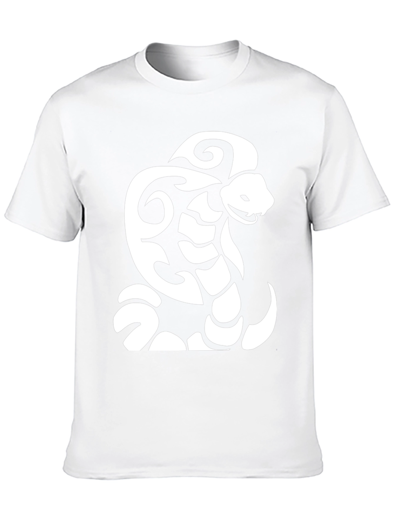 Black T-Shirt with Tribal Snake Design