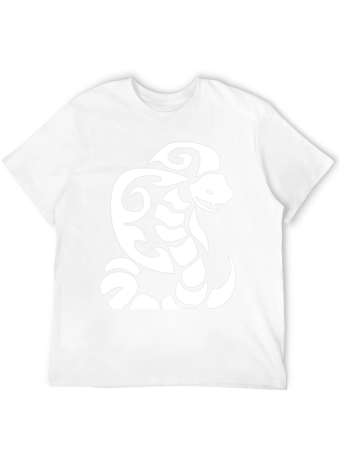 Black T-Shirt with Tribal Snake Design