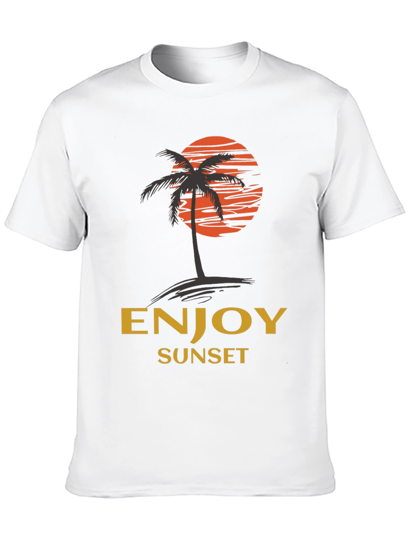 Enjoy Sunset Graphic Tee | Relaxed Fit Black T-Shirt