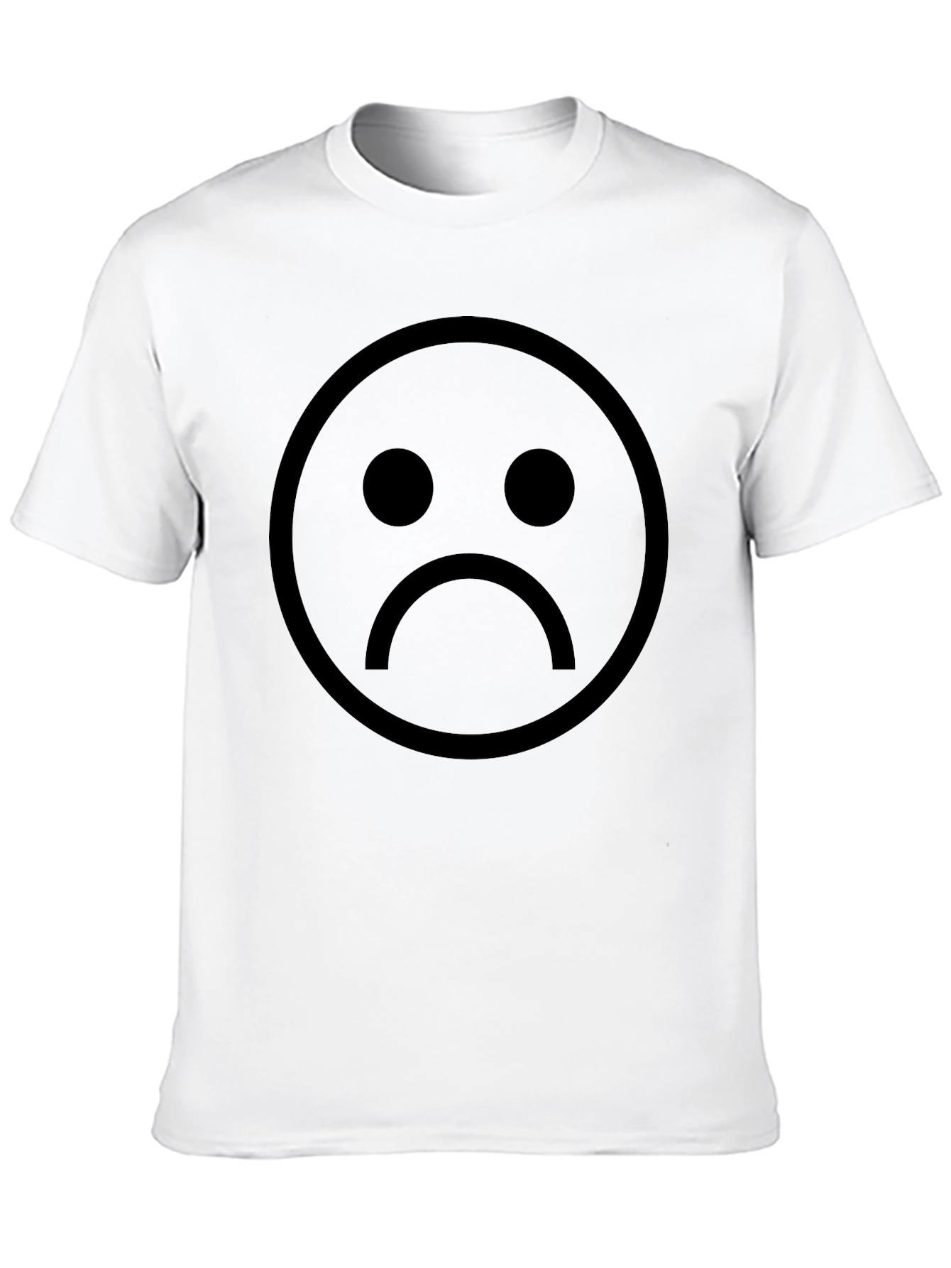 Sad Face Graphic Black T-Shirt - Unisex Casual Wear