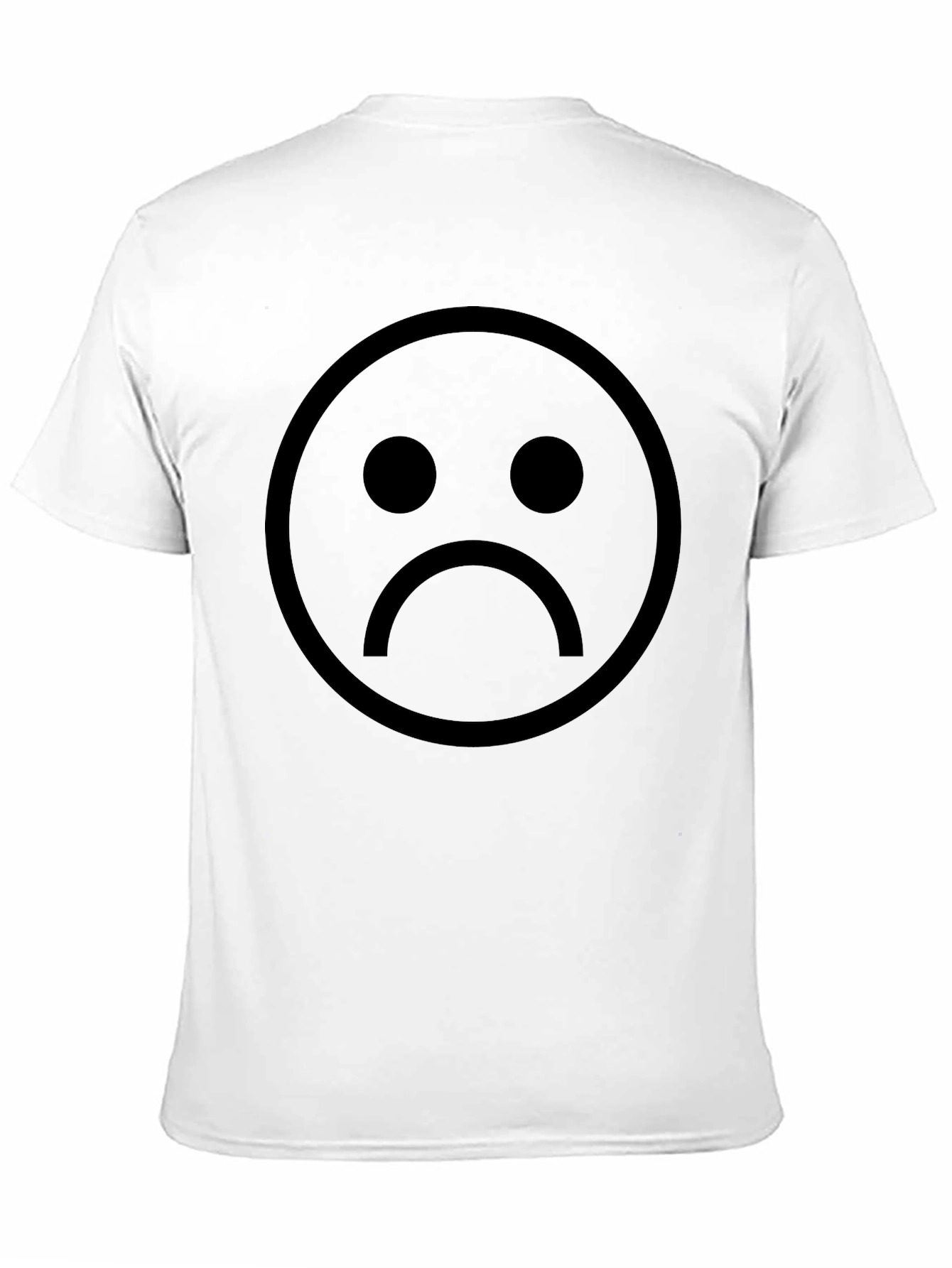 Sad Face Graphic Black T-Shirt - Unisex Casual Wear
