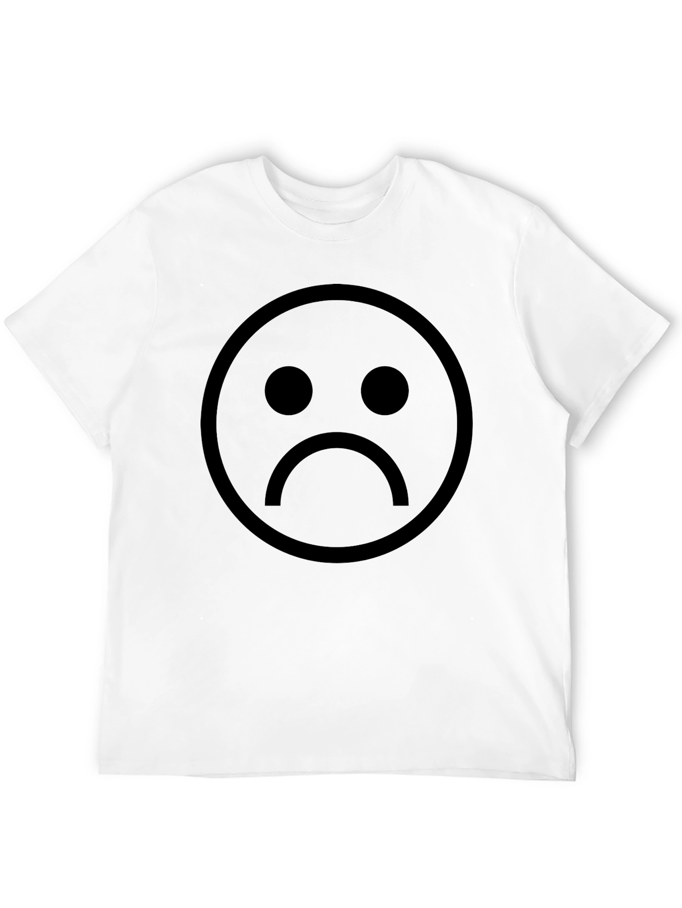 Sad Face Graphic Black T-Shirt - Unisex Casual Wear