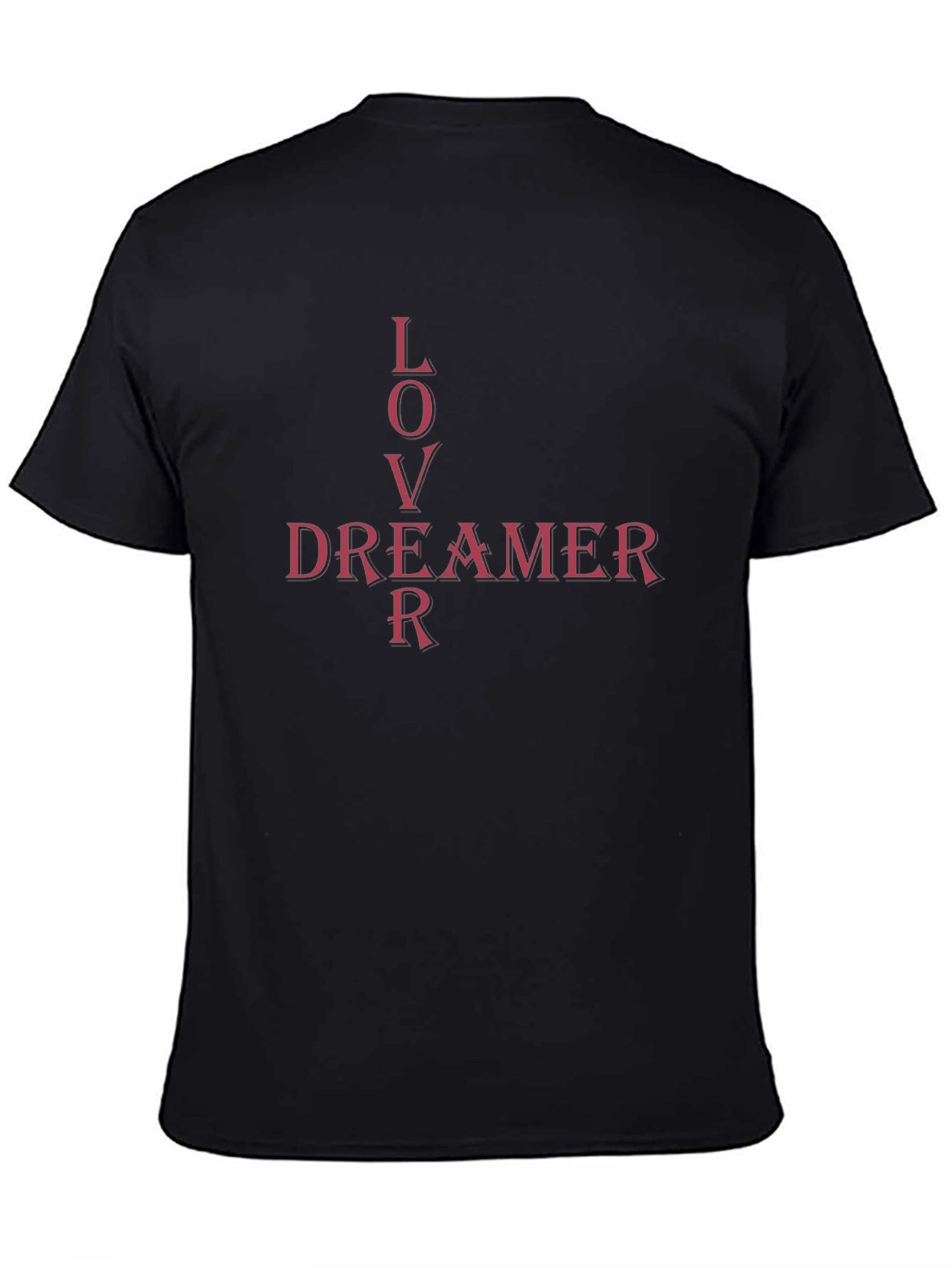 Lover Dreamer Graphic Tee - Casual Black T-Shirt