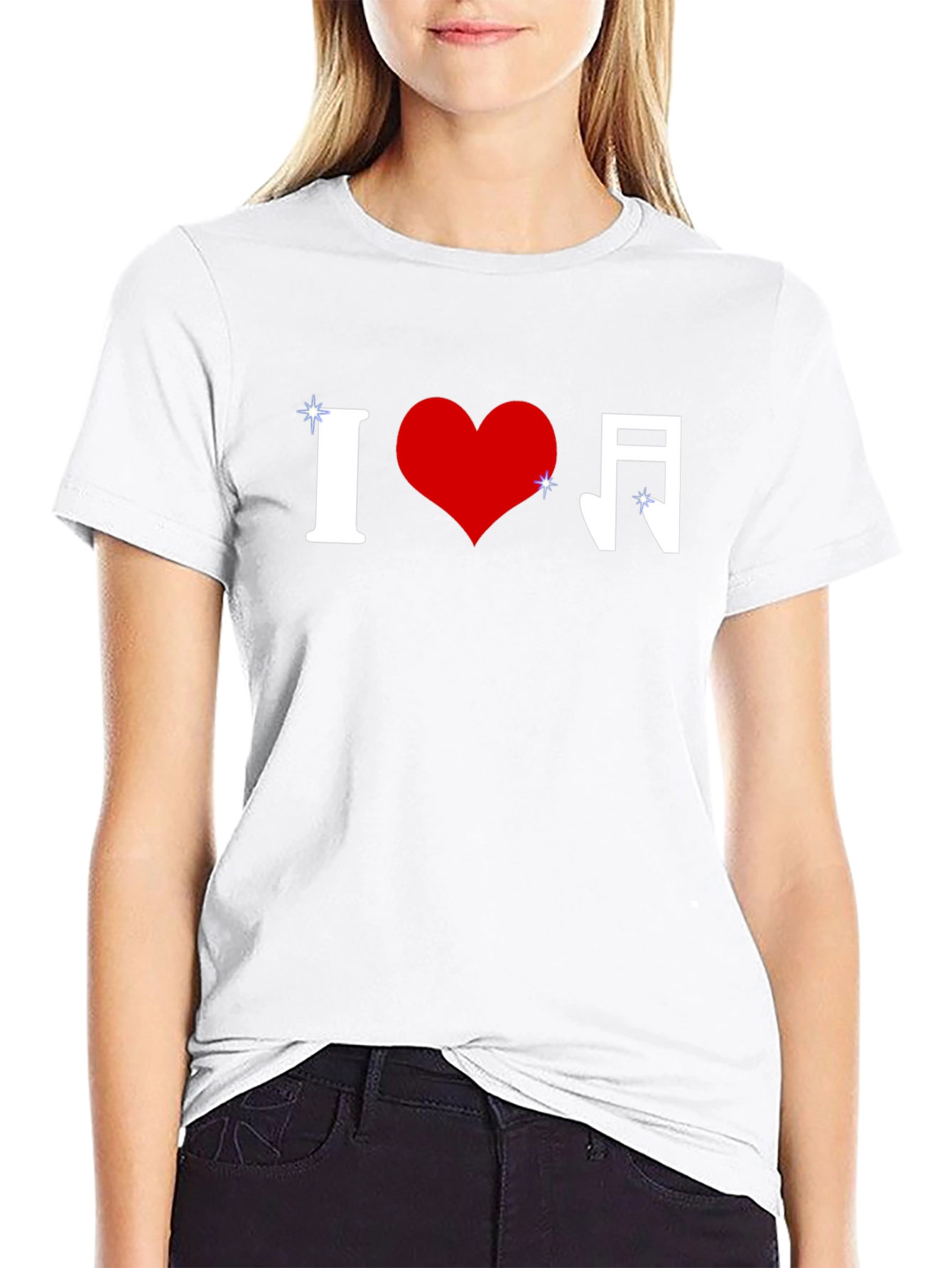 I Love Music Graphic Tee - Stylish Black T-Shirt