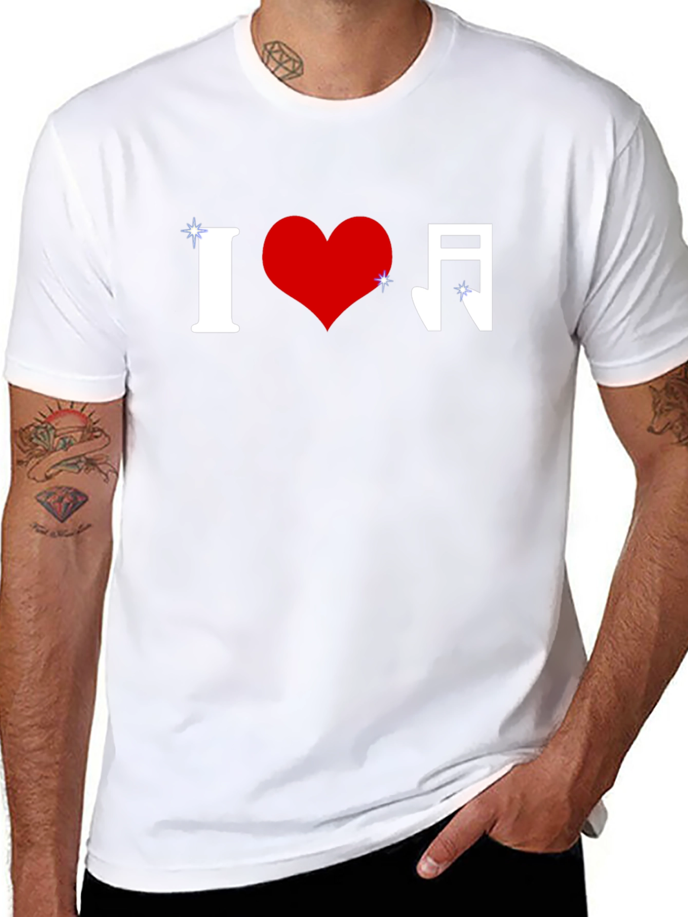 I Love Music Graphic Tee - Stylish Black T-Shirt