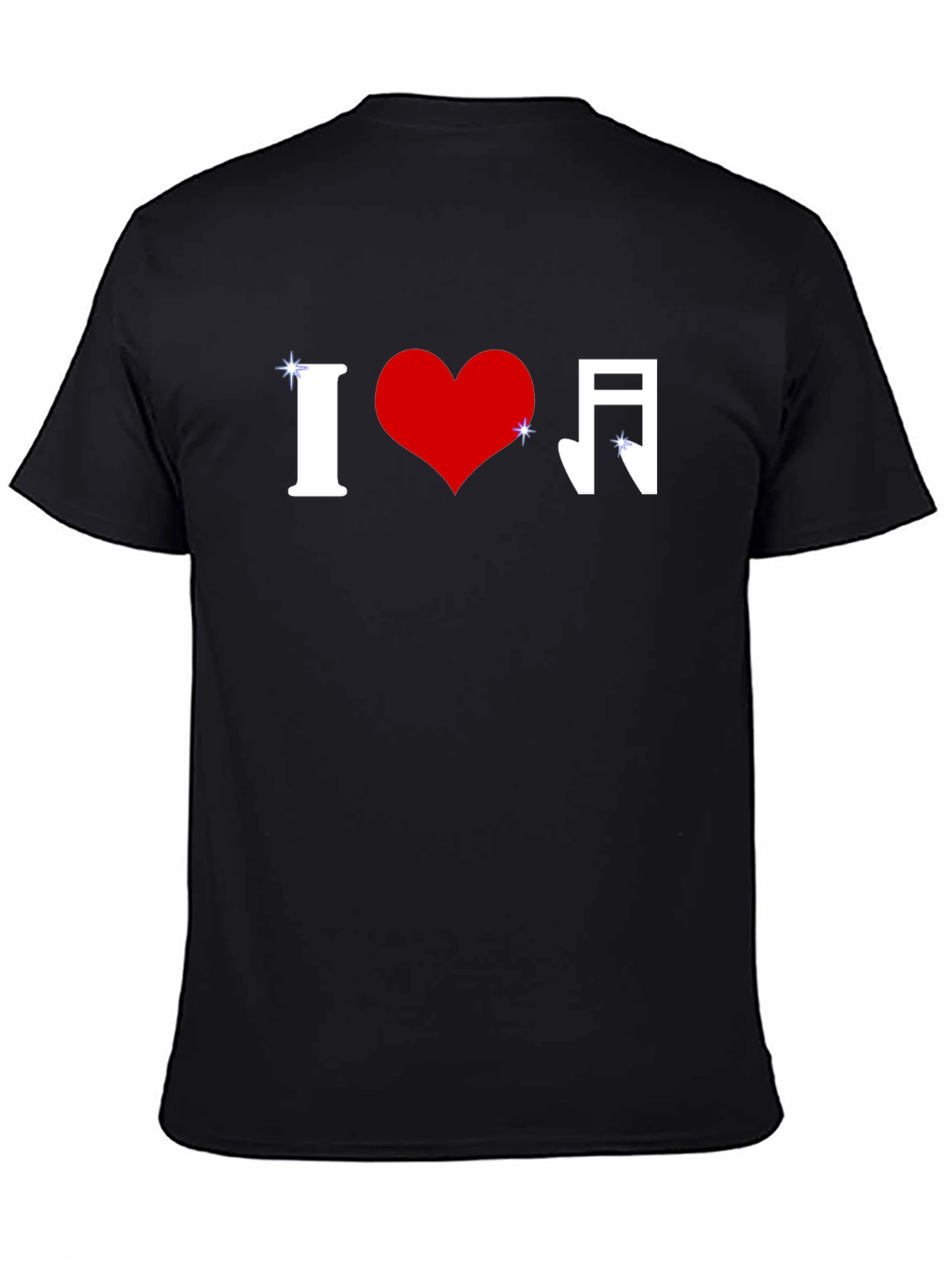 I Love Music Graphic Tee - Stylish Black T-Shirt