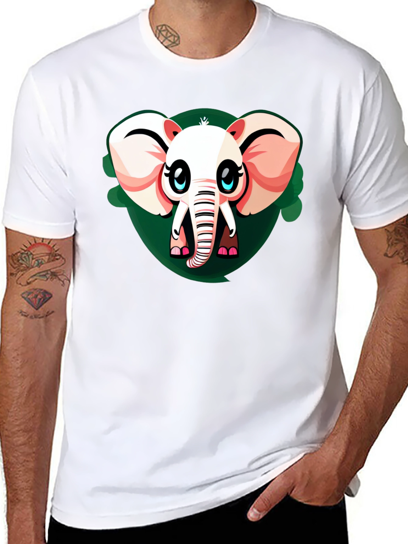 Cute Cartoon Elephant Graphic Tee