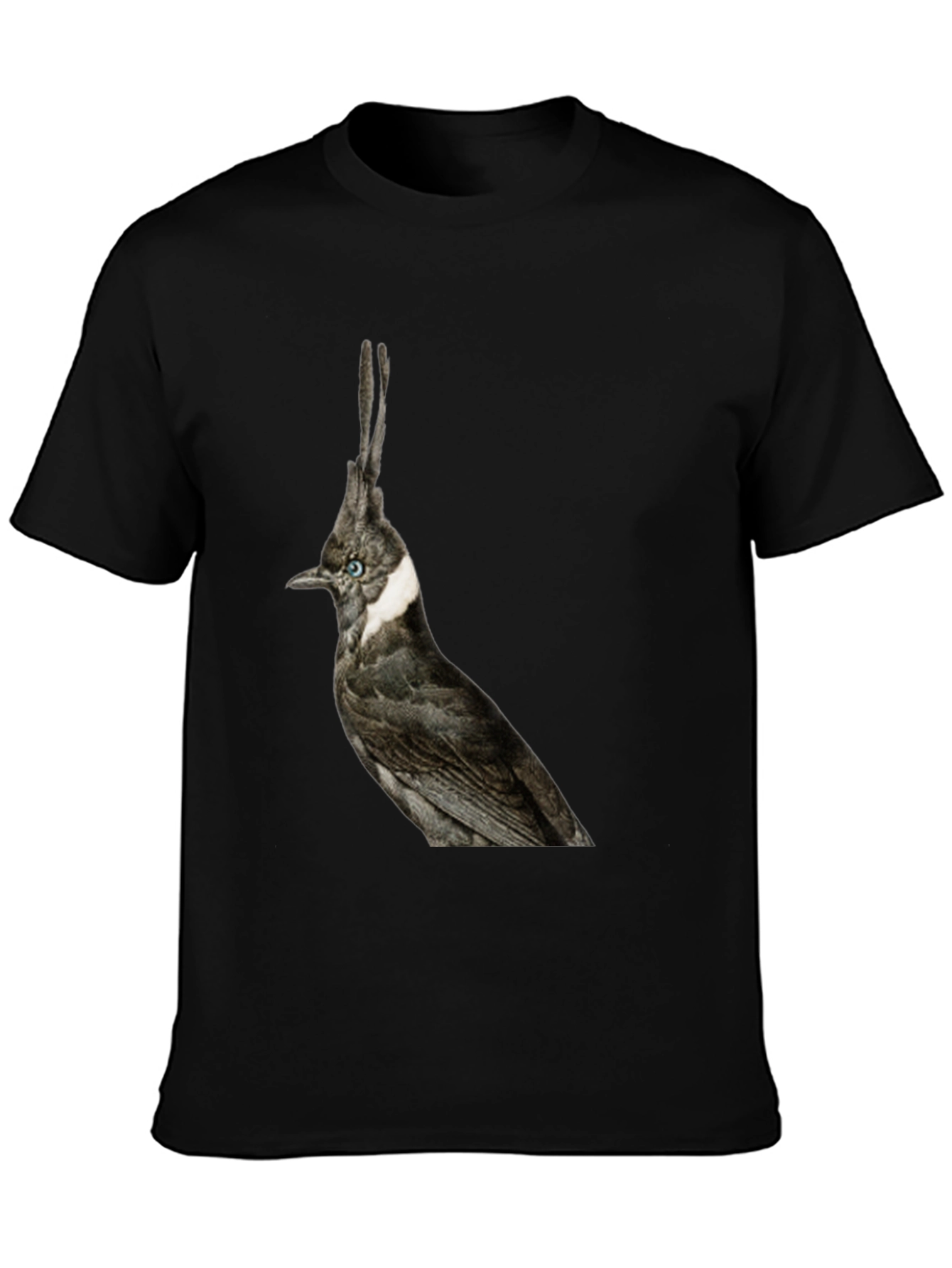 Crested Bird Graphic T-Shirt - Unique Style