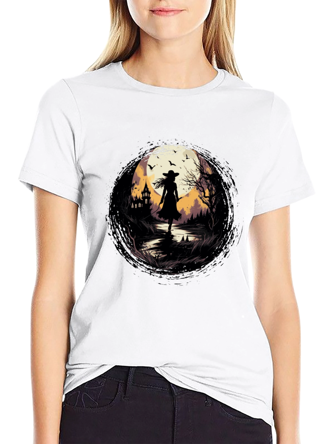 Witch Silhouette Graphic T-Shirt