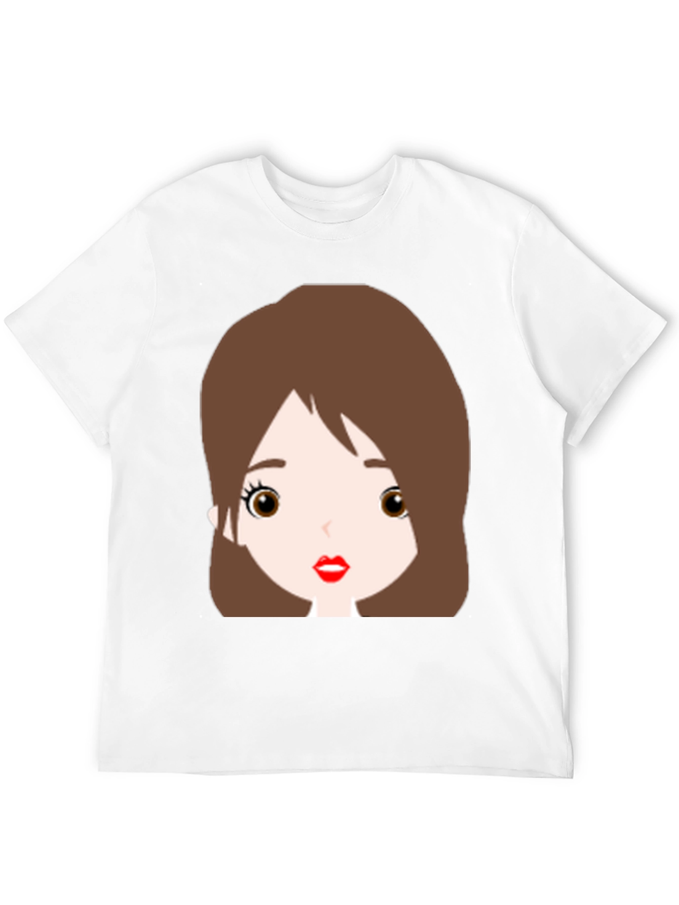Cute Cartoon Girl Graphic Black T-Shirt