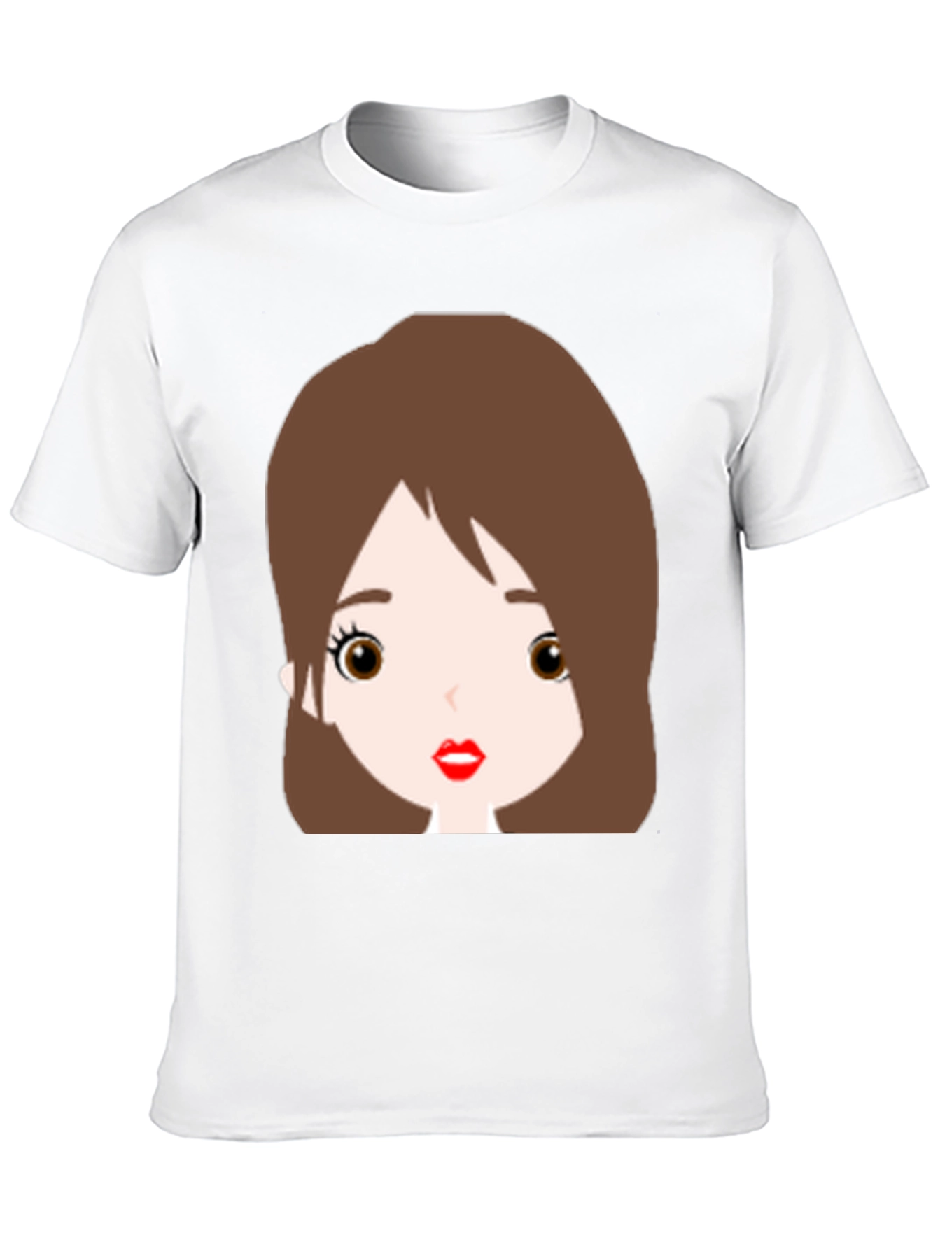 Cute Cartoon Girl Graphic Black T-Shirt