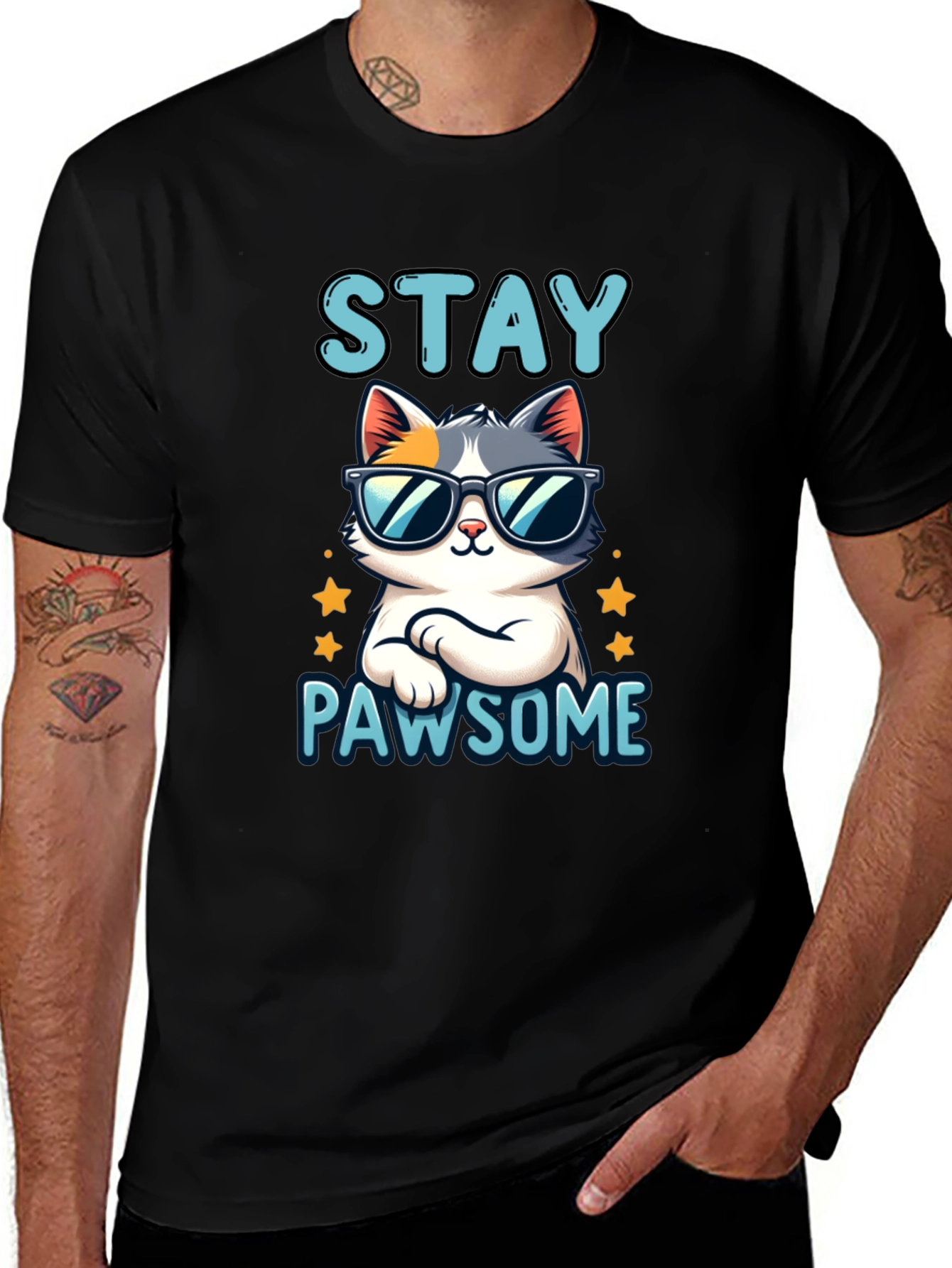 Stay Pawsome Cat T-Shirt