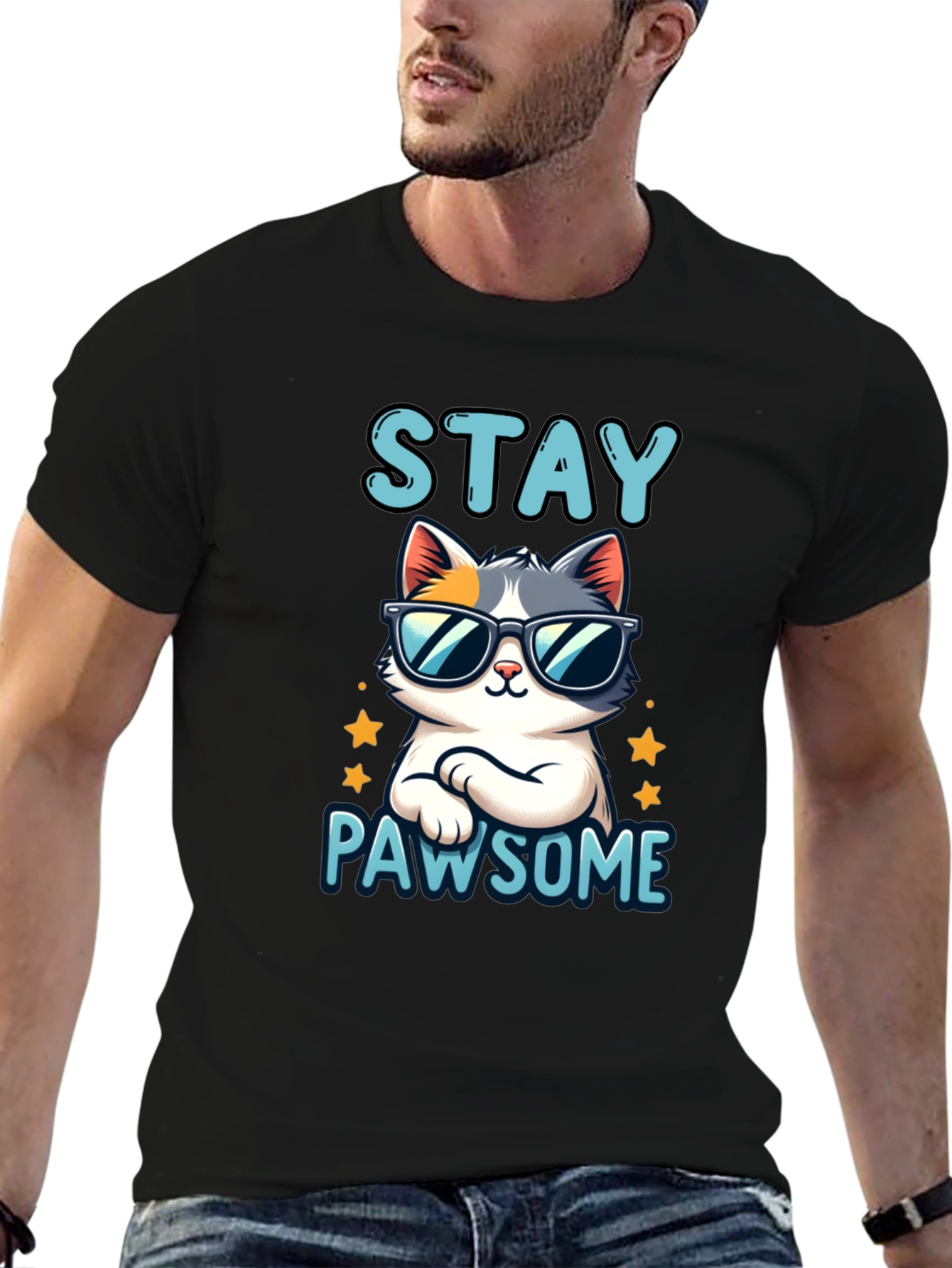 Stay Pawsome Cat T-Shirt