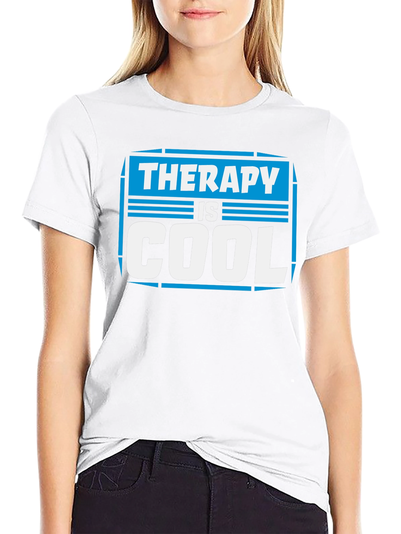 Therapy is Cool Graphic T-Shirt - Black