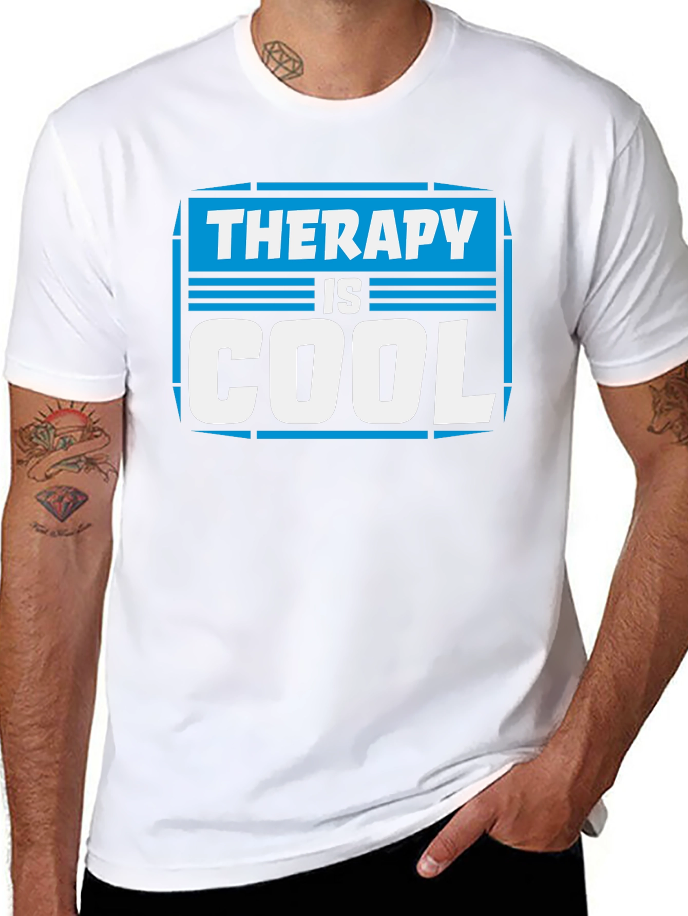 Therapy is Cool Graphic T-Shirt - Black