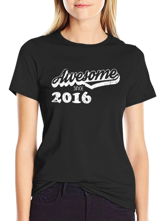 Awesome Since 2016 Black Graphic Tee