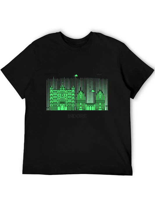 Indore Skyline Graphic Tee - Black T-Shirt