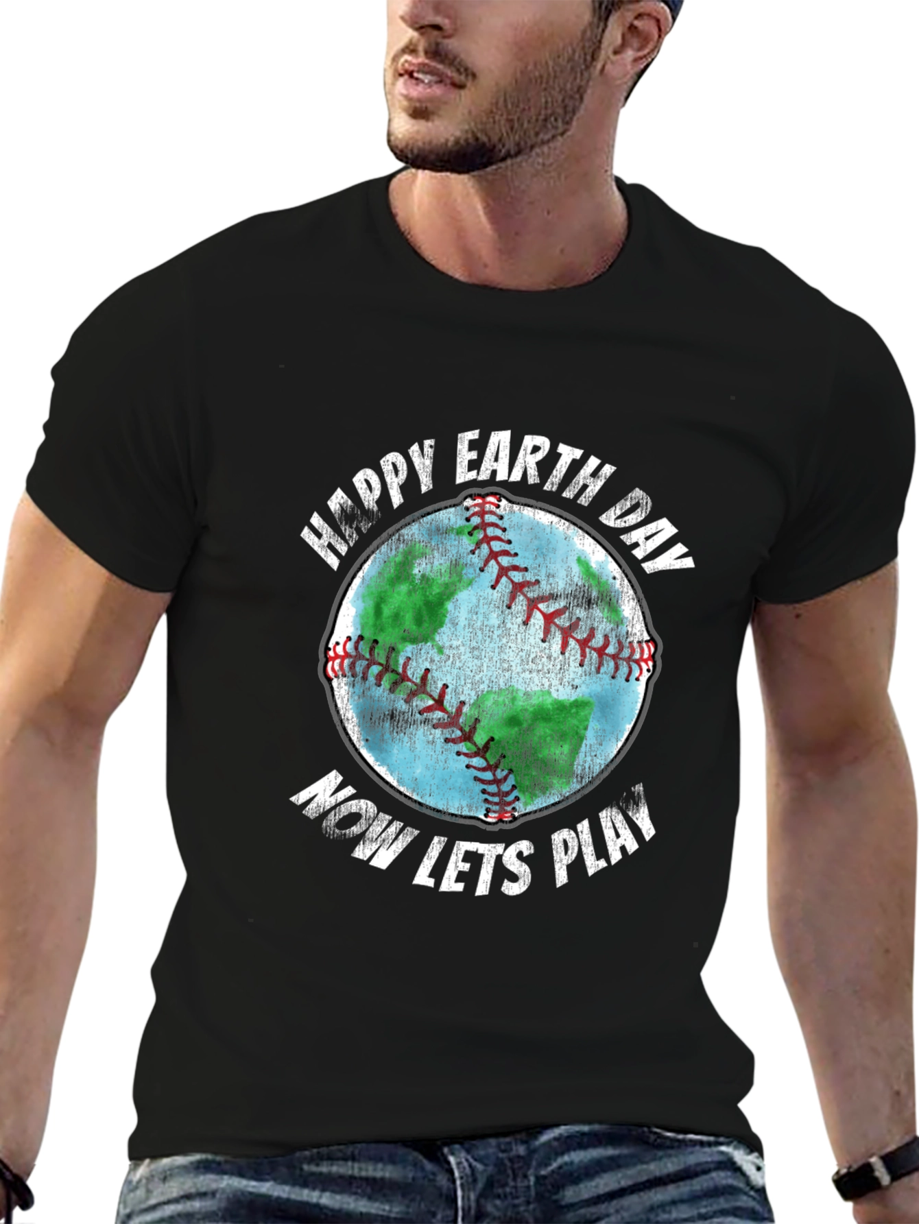 Happy Earth Day Baseball Graphic T-Shirt