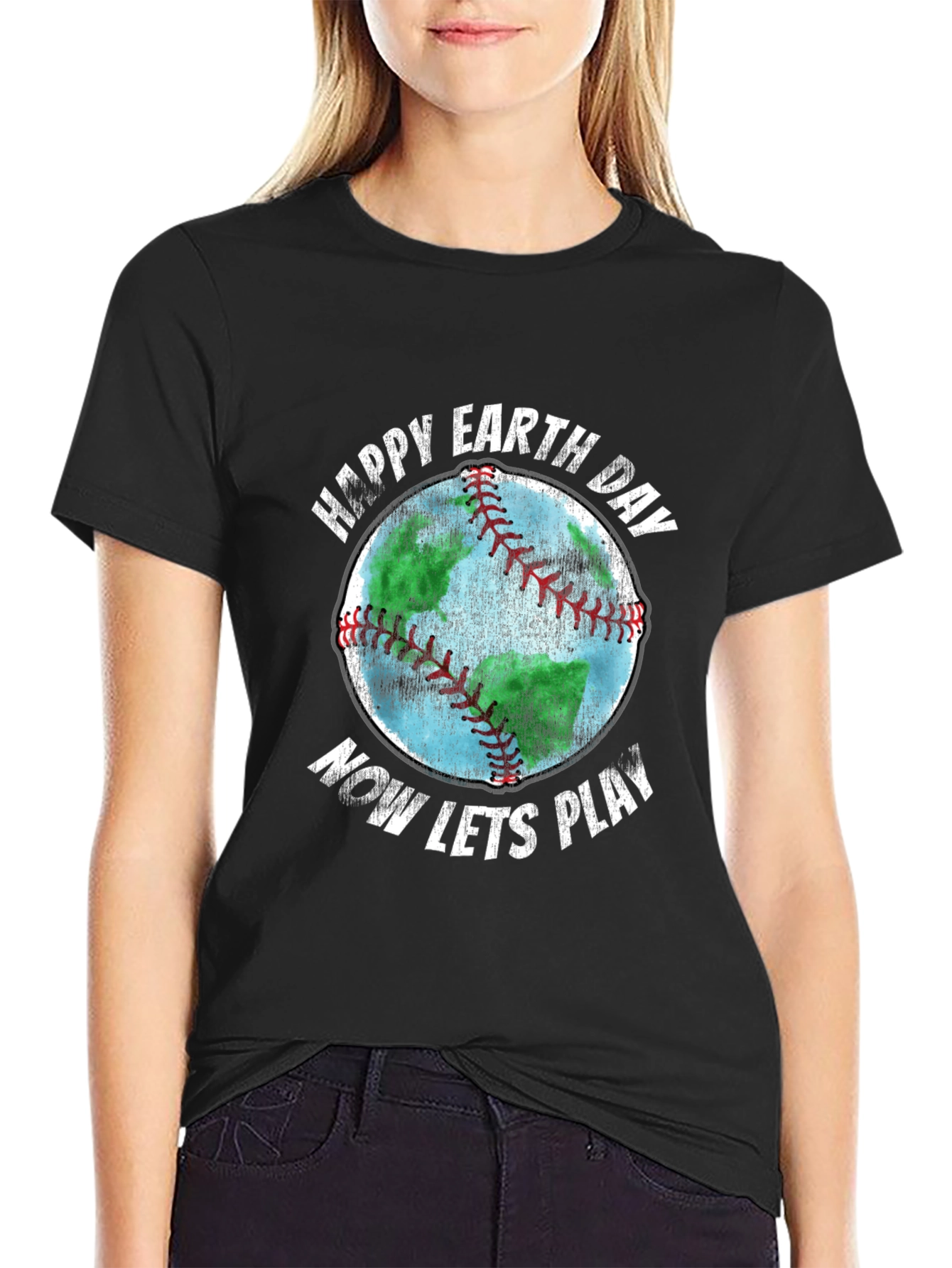 Happy Earth Day Baseball Graphic T-Shirt