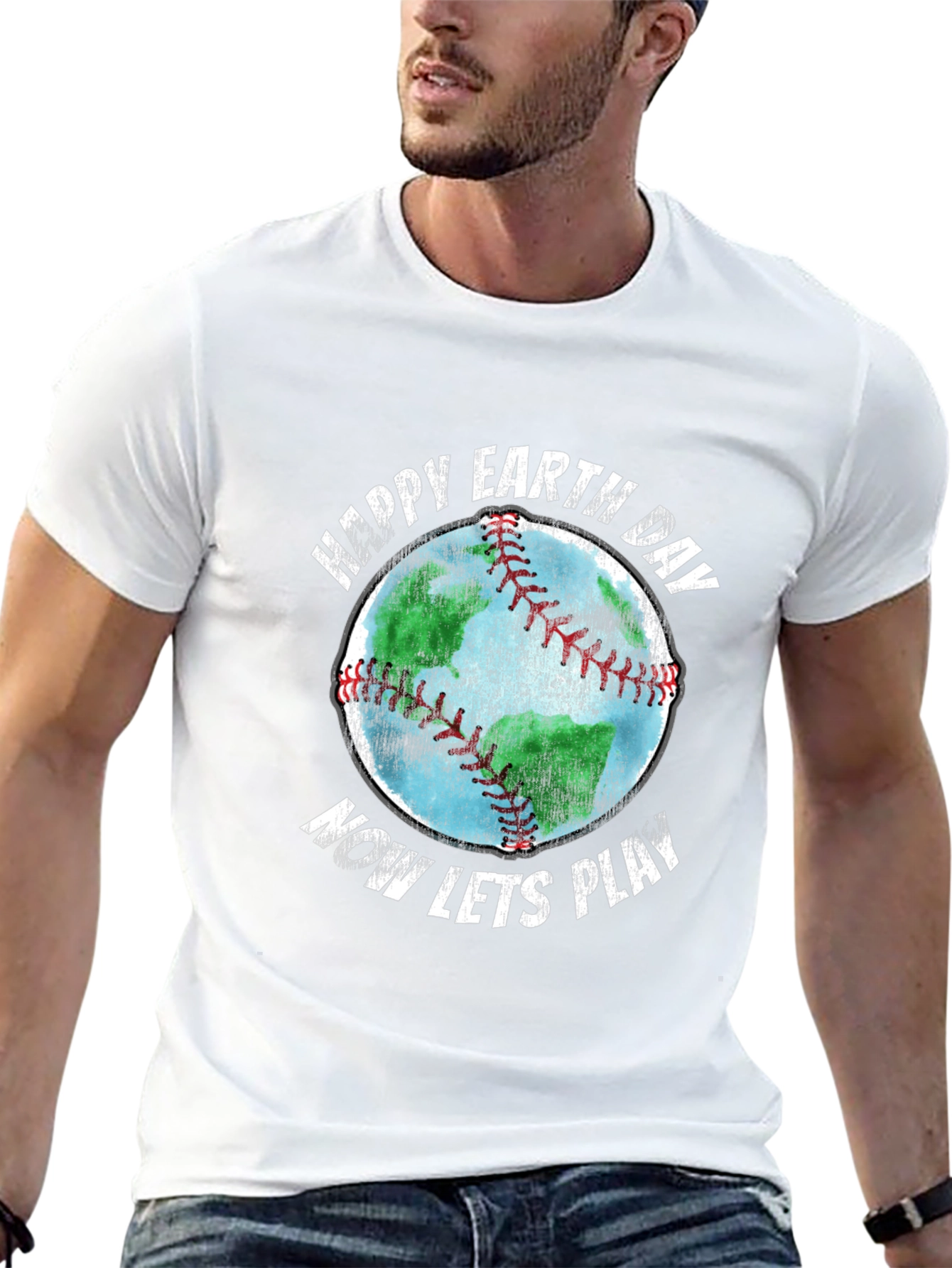 Happy Earth Day Baseball Graphic T-Shirt