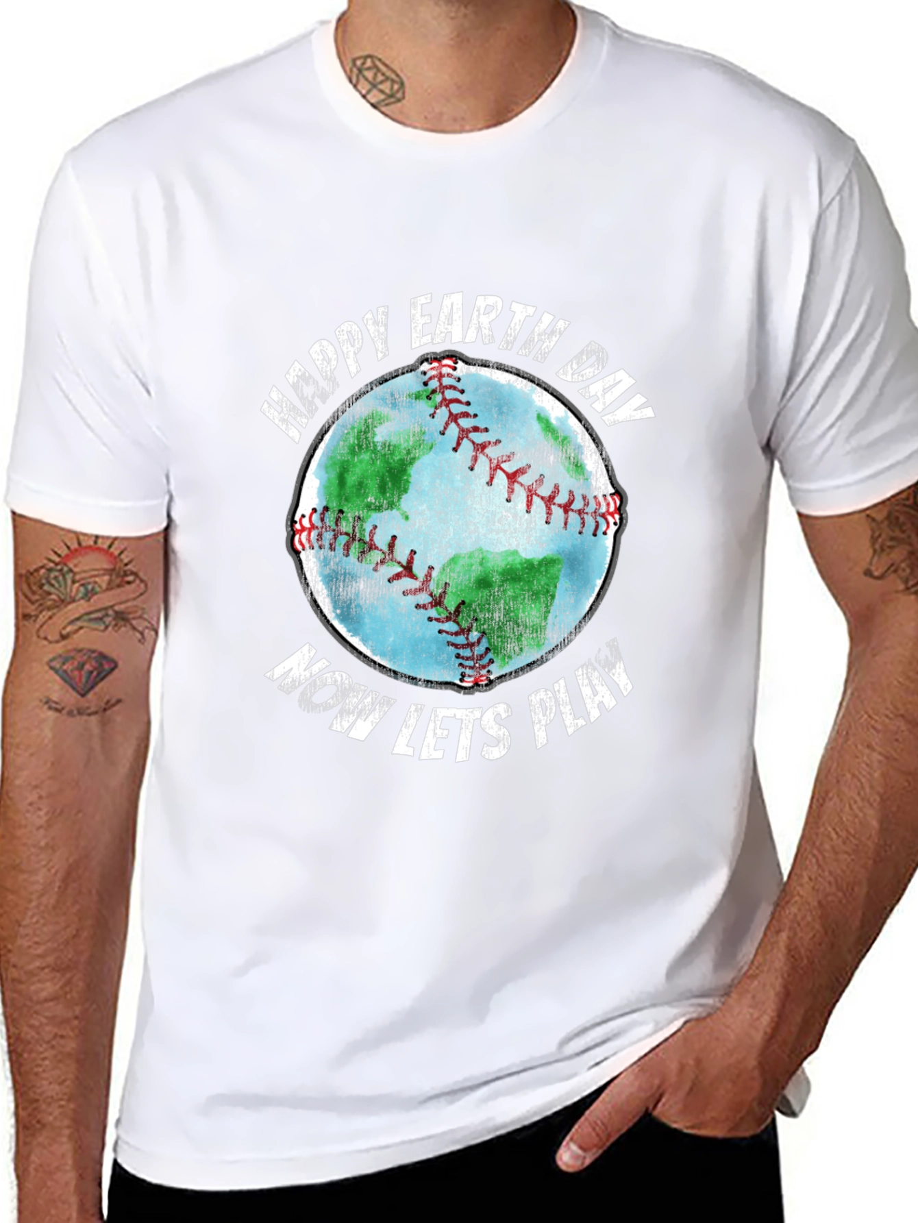 Happy Earth Day Baseball Graphic T-Shirt