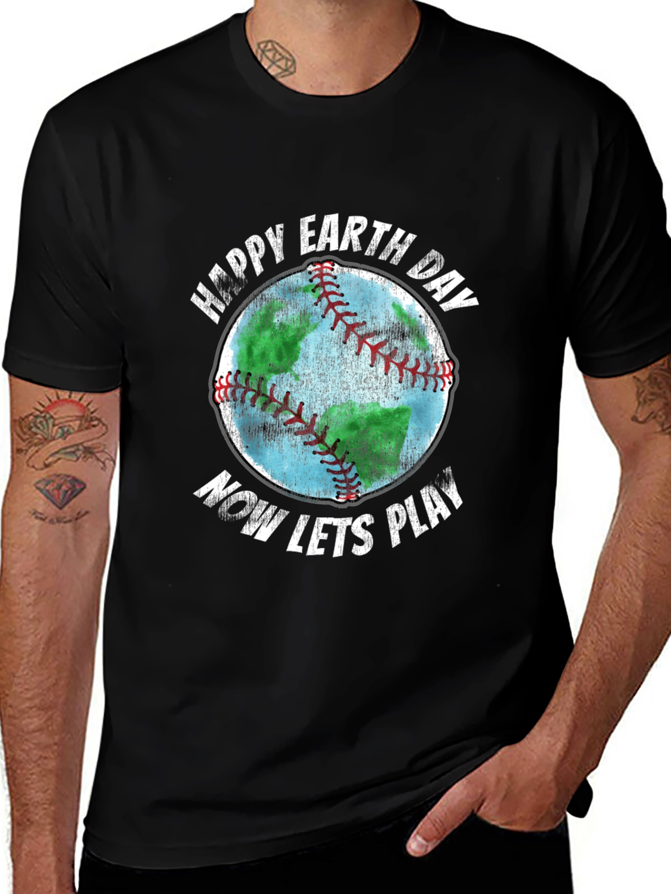 Happy Earth Day Baseball Graphic T-Shirt