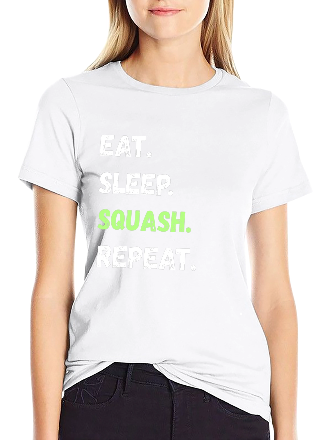 Eat Sleep Squash Repeat Black T-Shirt