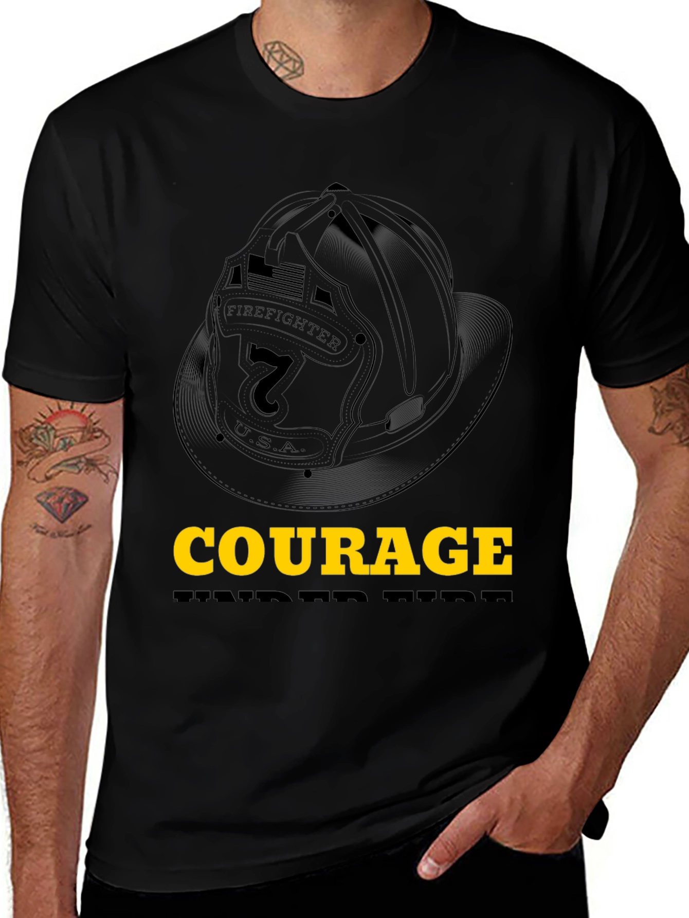 Courage Firefighter Graphic Tee