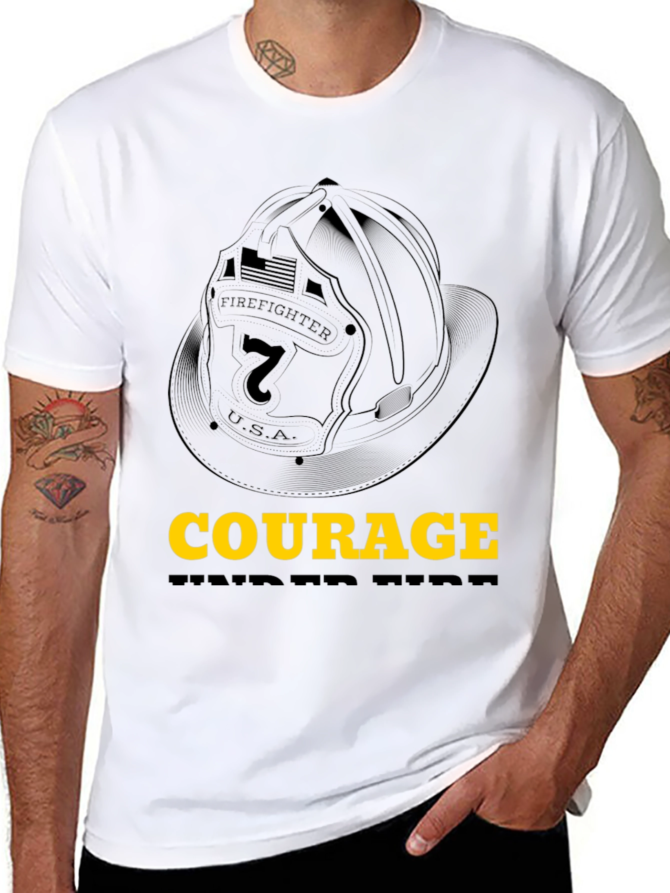 Courage Firefighter Graphic Tee