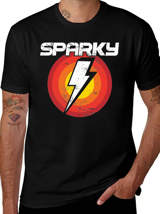 Sparky Graphic Tee - Retro Lightning Bolt Design