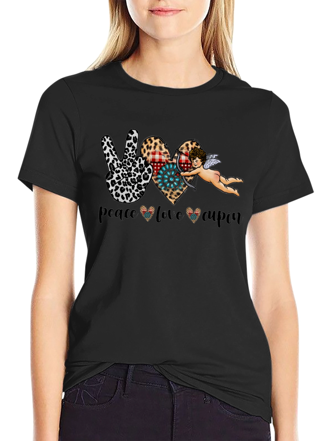 Peace Love Cupid Graphic T-Shirt