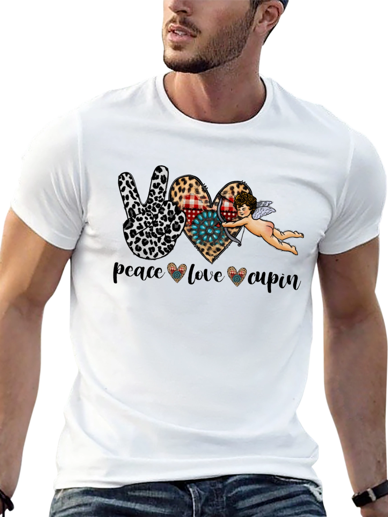 Peace Love Cupid Graphic T-Shirt