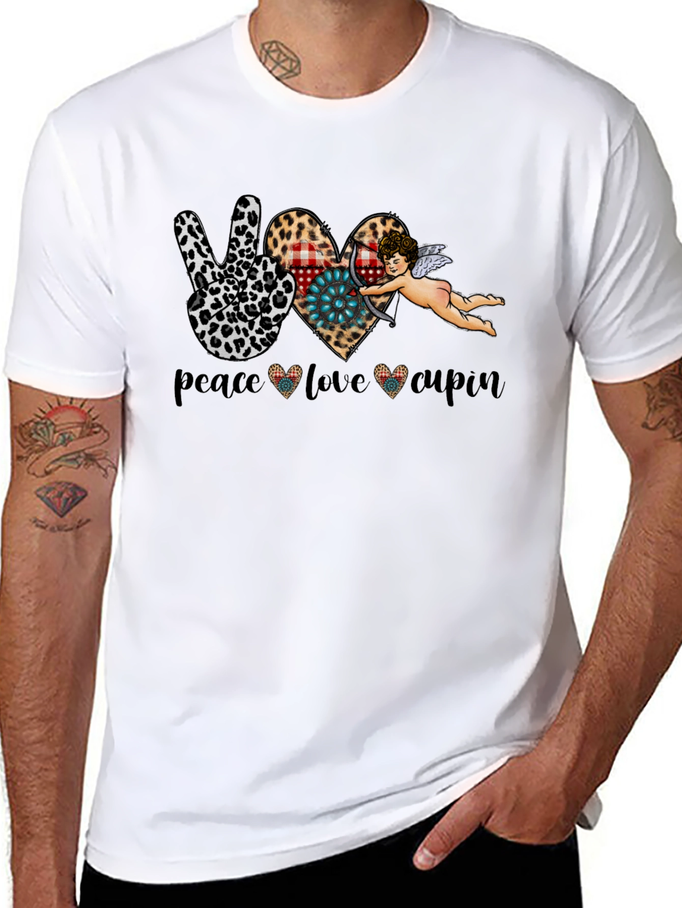 Peace Love Cupid Graphic T-Shirt