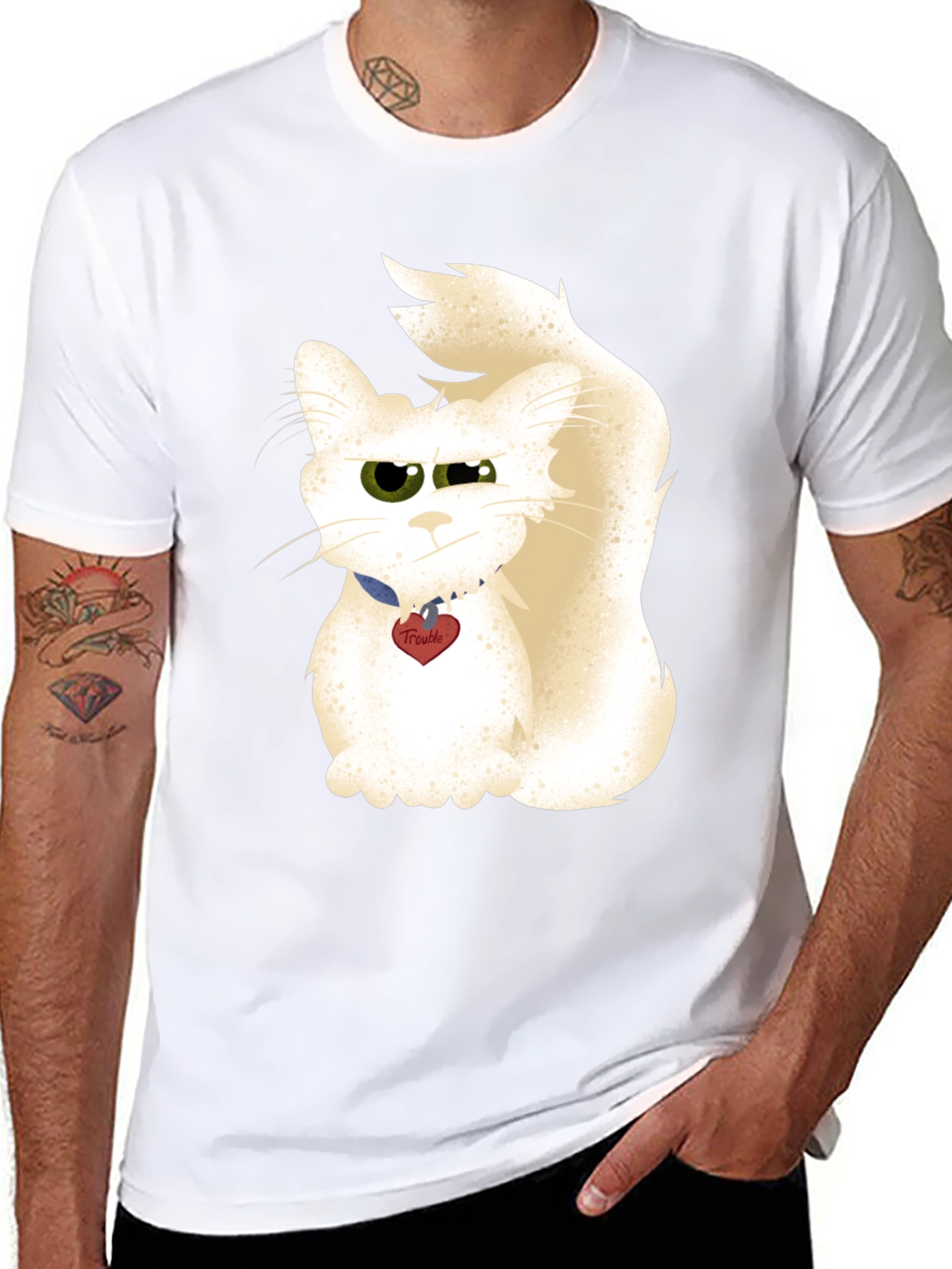 Funny Cat Graphic T-Shirt - Trouble Maker Tee