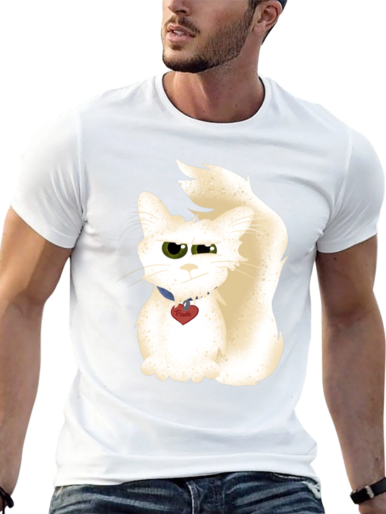 Funny Cat Graphic T-Shirt - Trouble Maker Tee