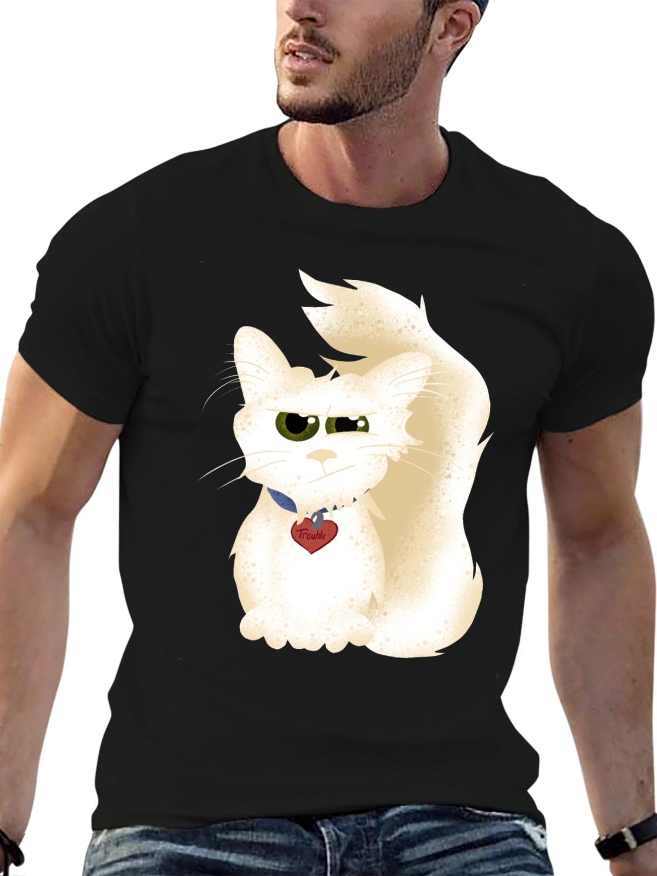 Funny Cat Graphic T-Shirt - Trouble Maker Tee