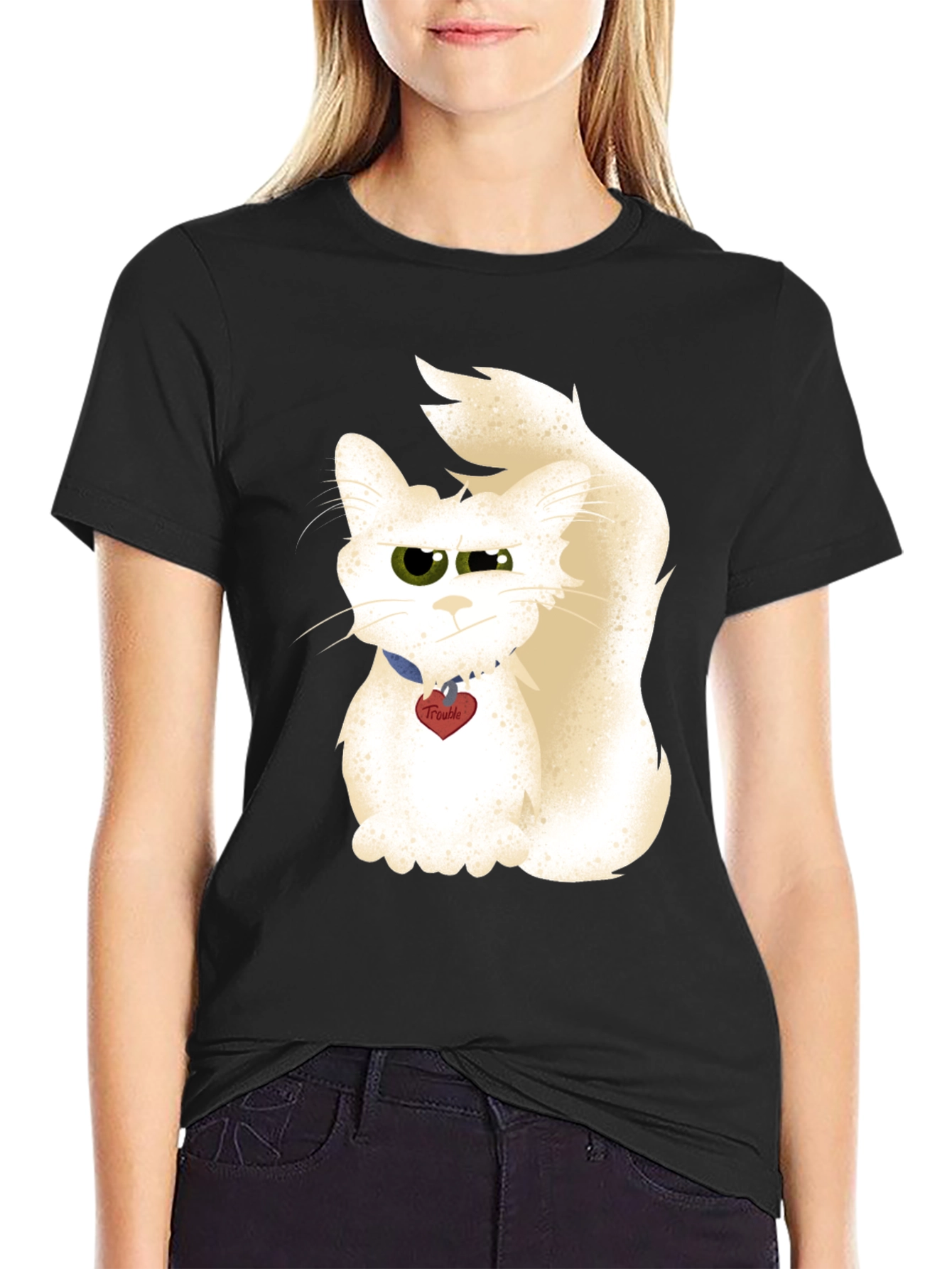 Funny Cat Graphic T-Shirt - Trouble Maker Tee