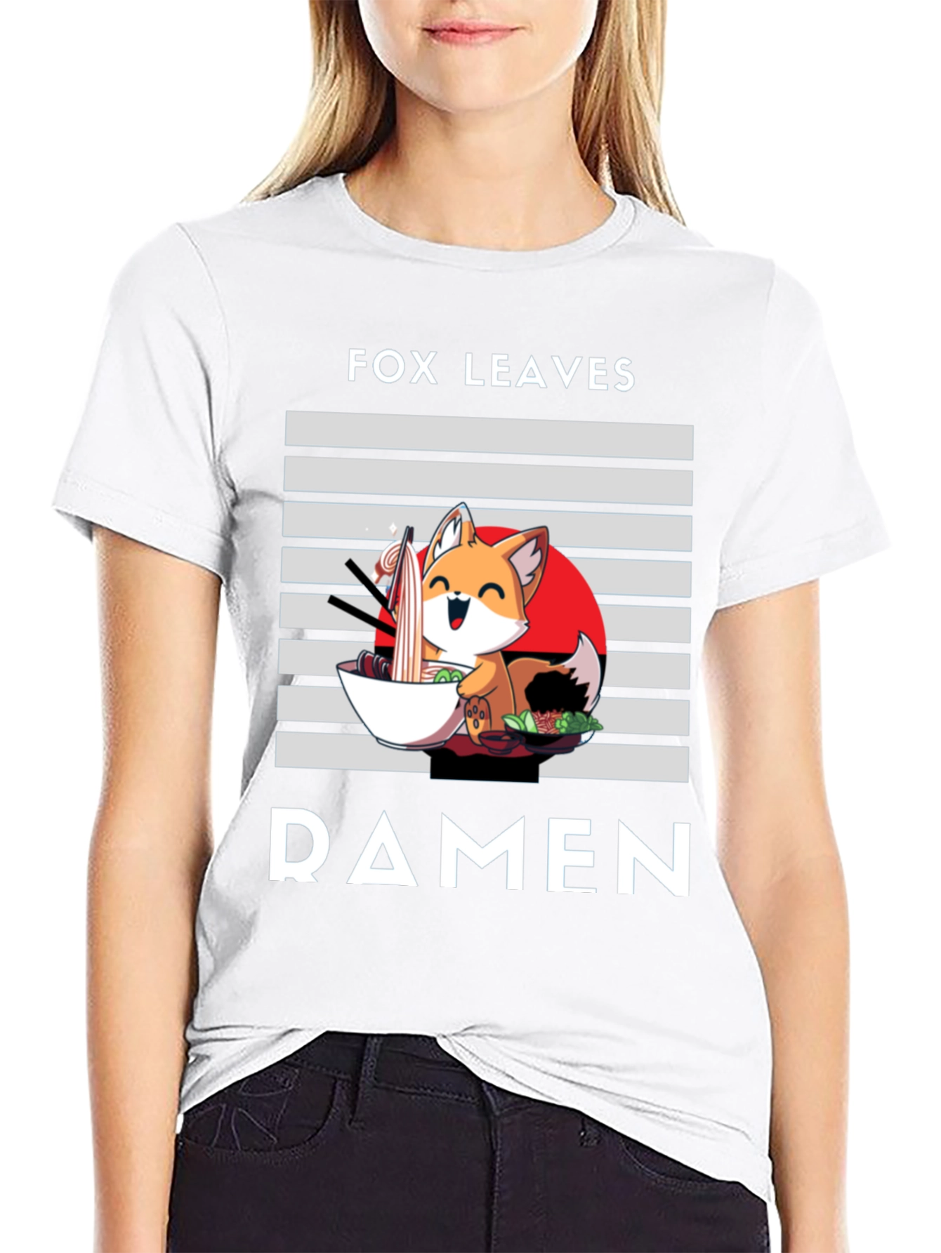 Fox Leaves Ramen Graphic T-Shirt