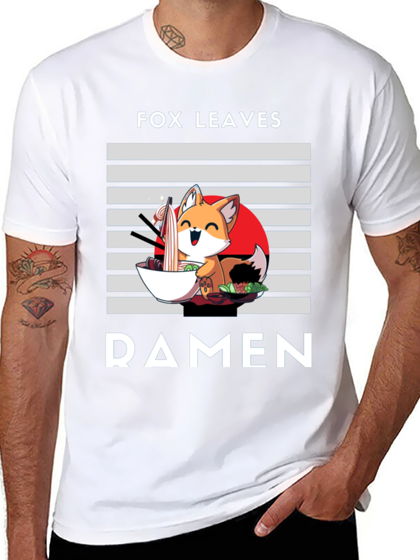 Fox Leaves Ramen Graphic T-Shirt