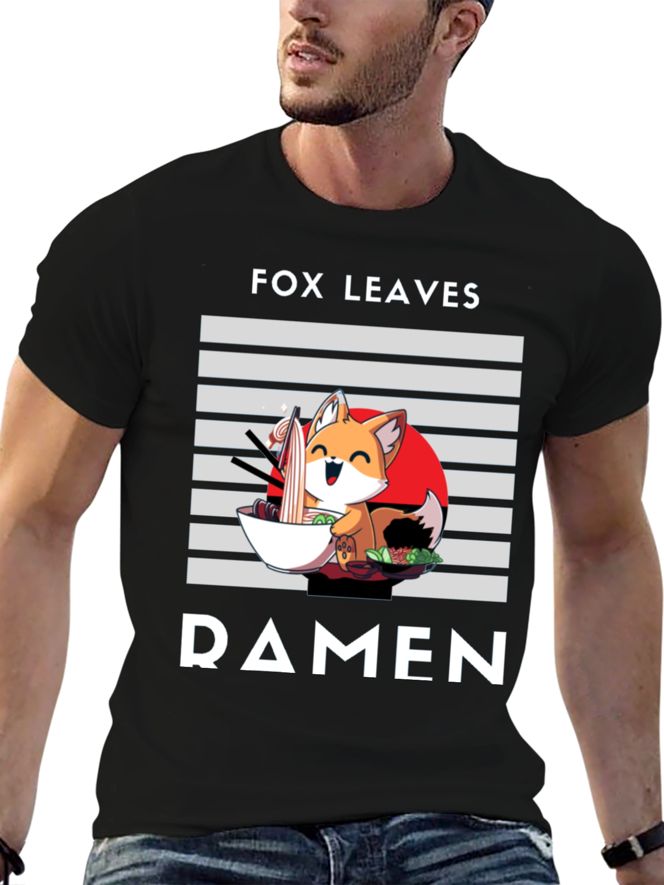 Fox Leaves Ramen Graphic T-Shirt
