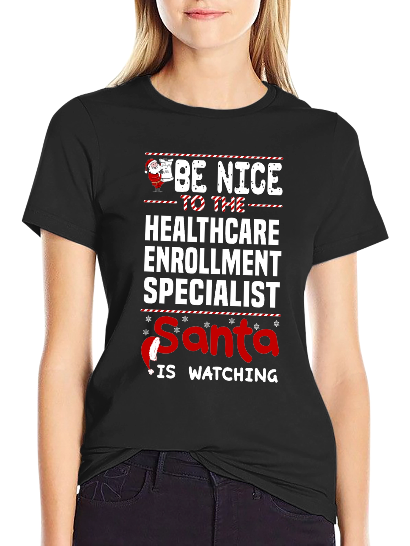 Healthcare Enrollment Specialist Santa Christmas T-Shirt