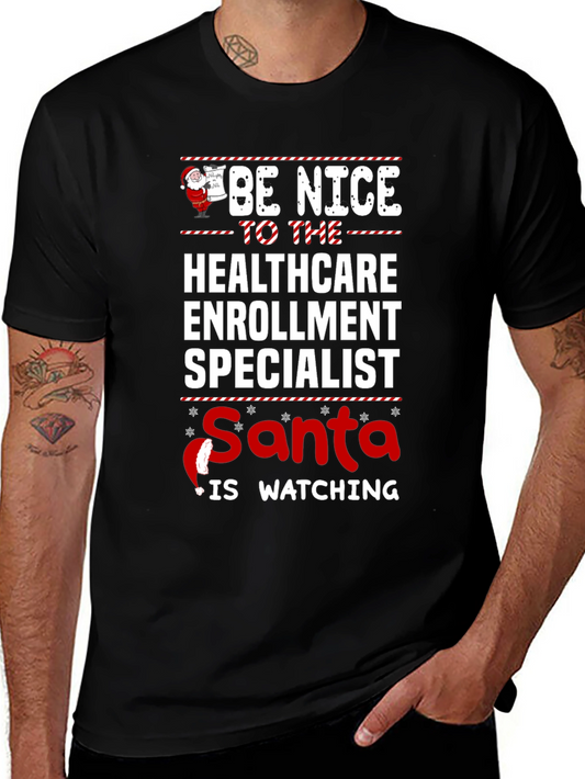 Healthcare Enrollment Specialist Santa Christmas T-Shirt