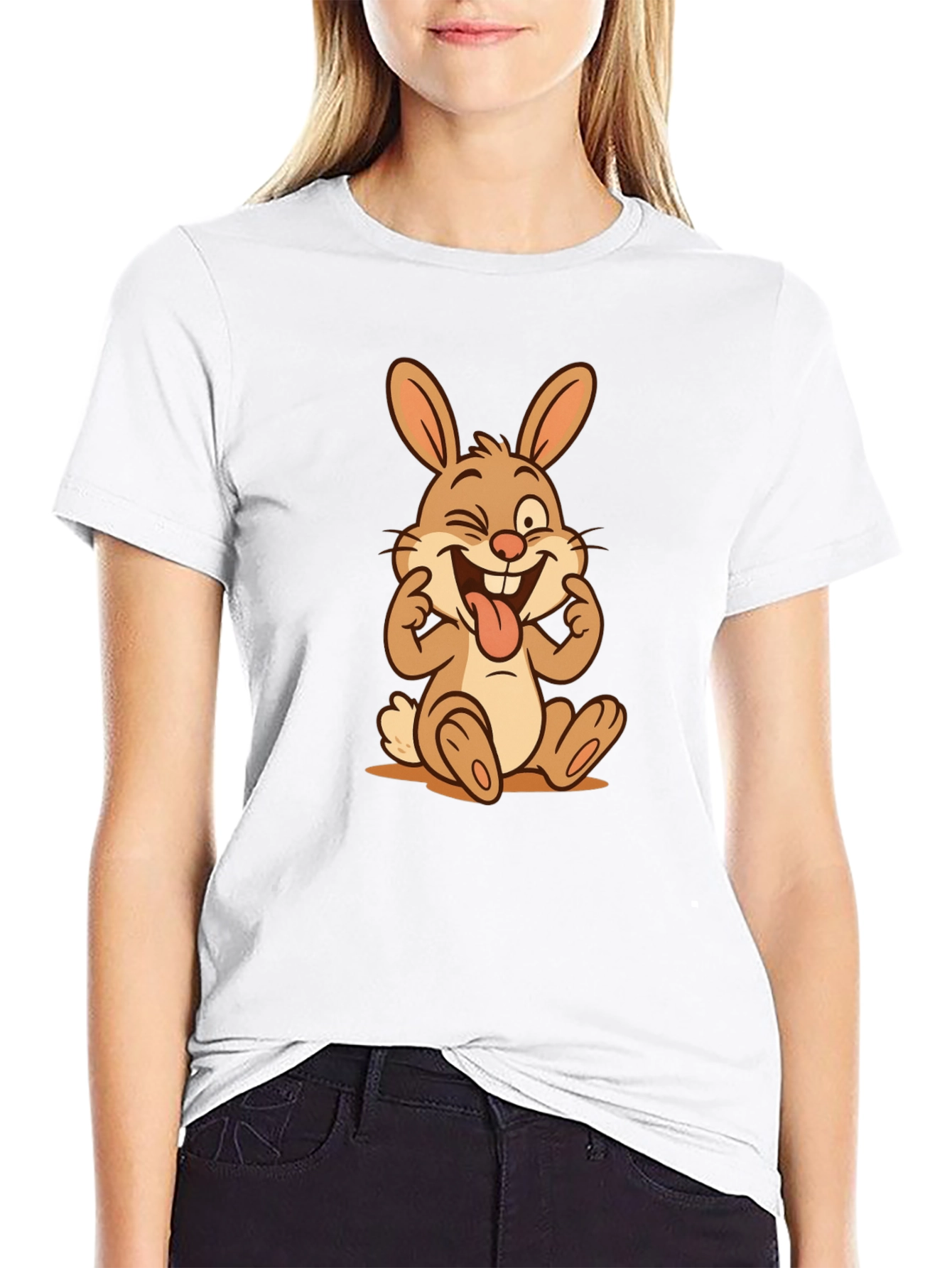 Funny Bunny T-Shirt - Whimsical Cartoon Graphic Tee