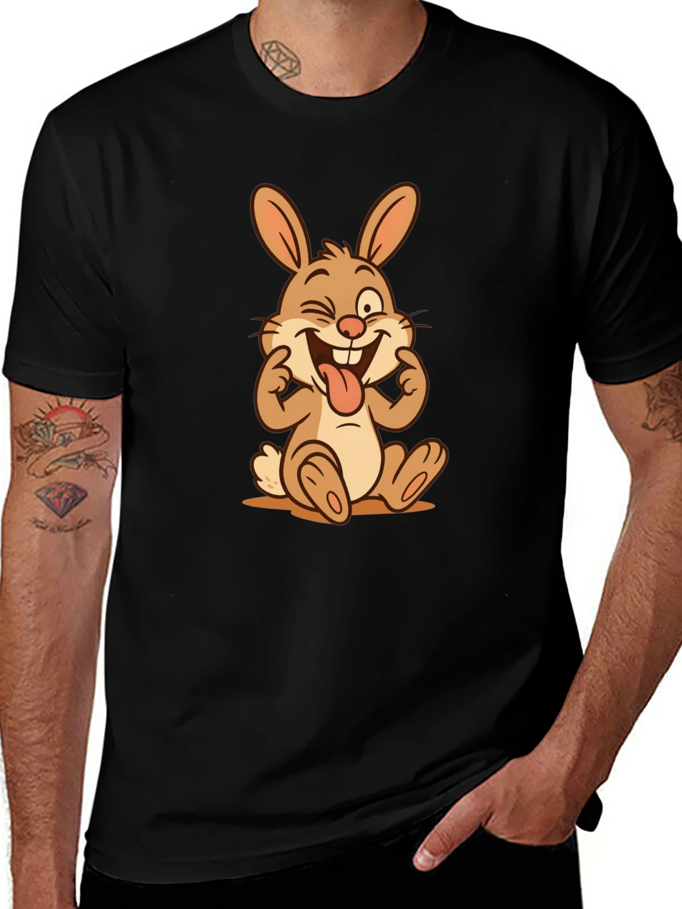 Funny Bunny T-Shirt - Whimsical Cartoon Graphic Tee