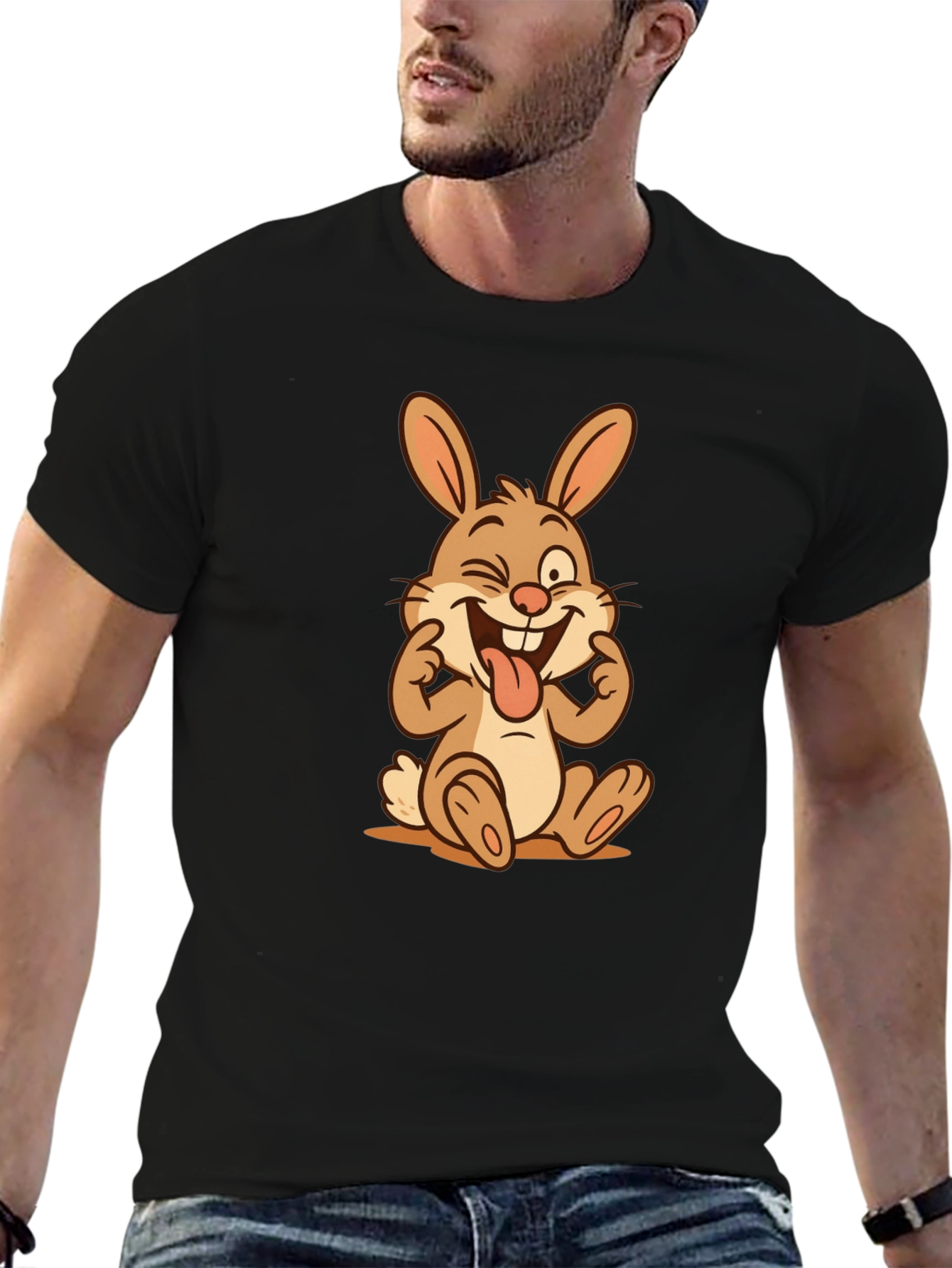 Funny Bunny T-Shirt - Whimsical Cartoon Graphic Tee