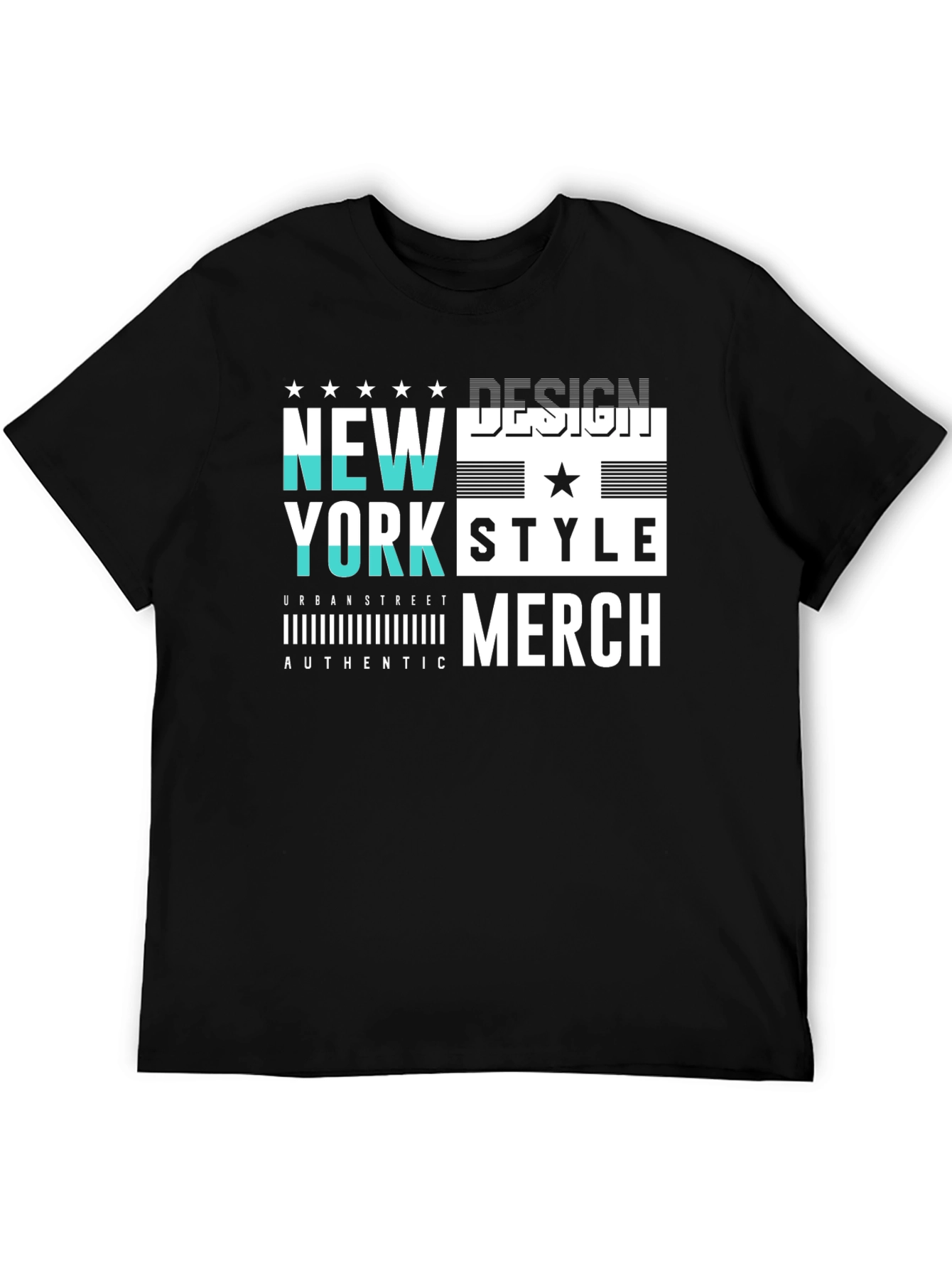 New York Style Graphic Print Black T-Shirt
