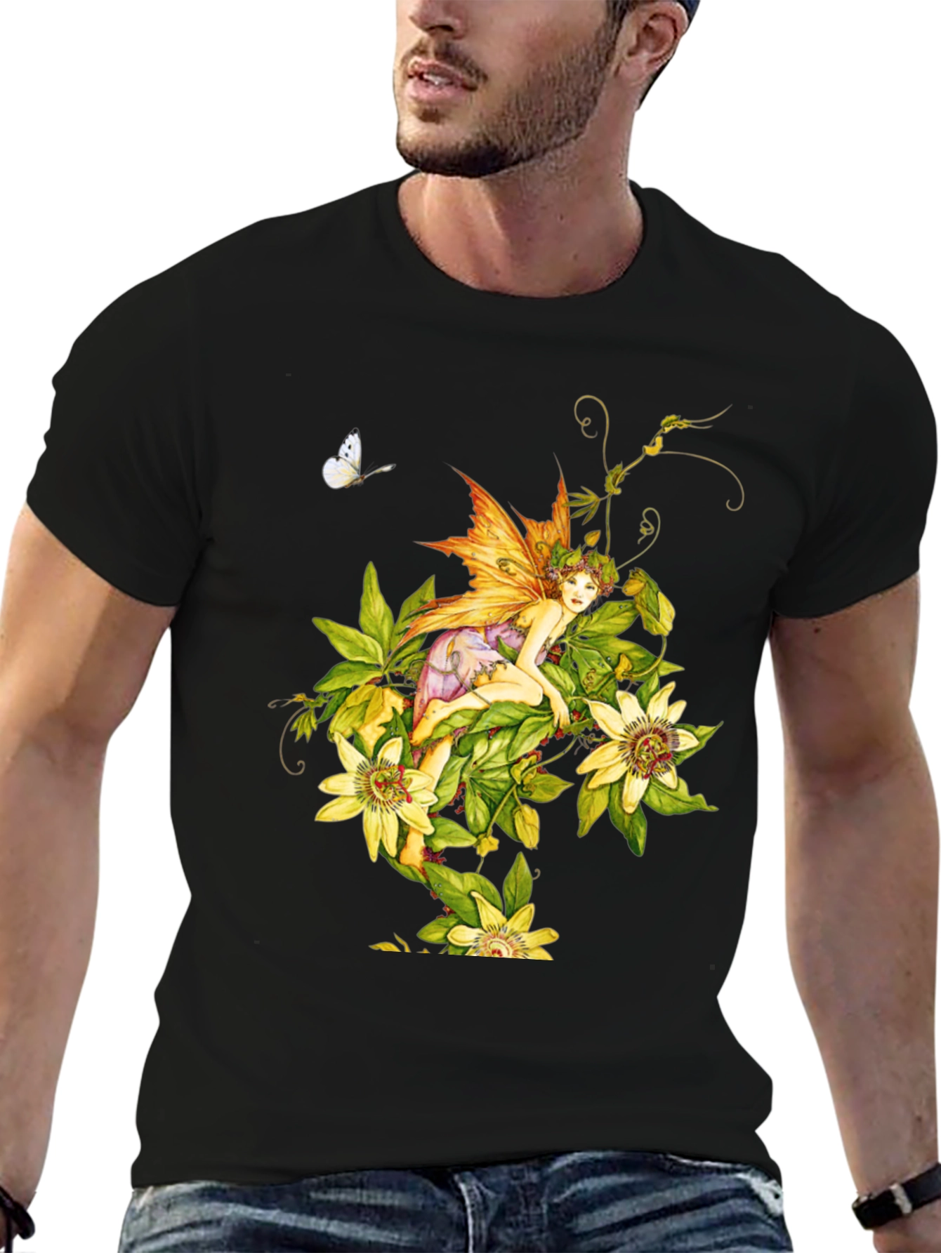 Floral Fairy Graphic Tee - Unique Design