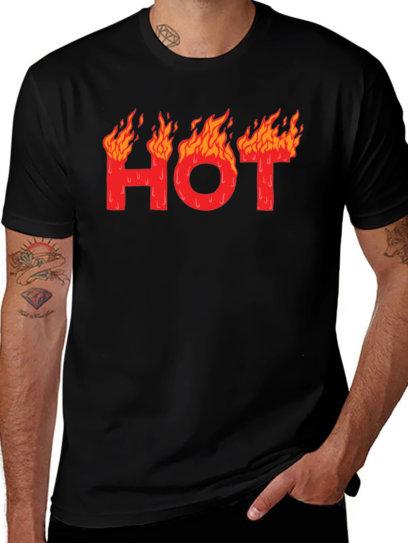 Hot Graphic T-Shirt - Black Cotton Tee