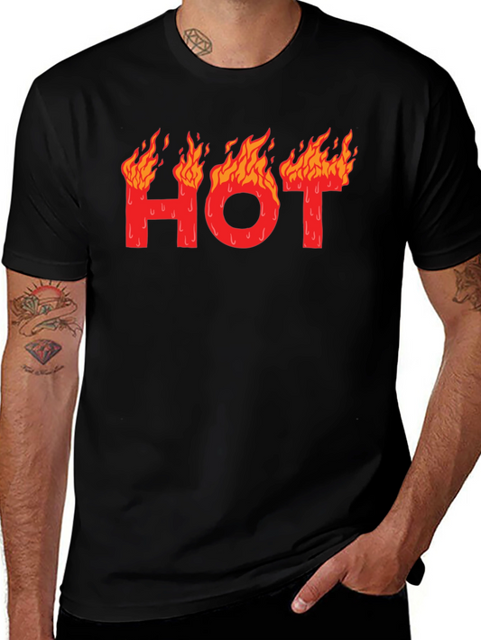Hot Graphic T-Shirt - Black Cotton Tee