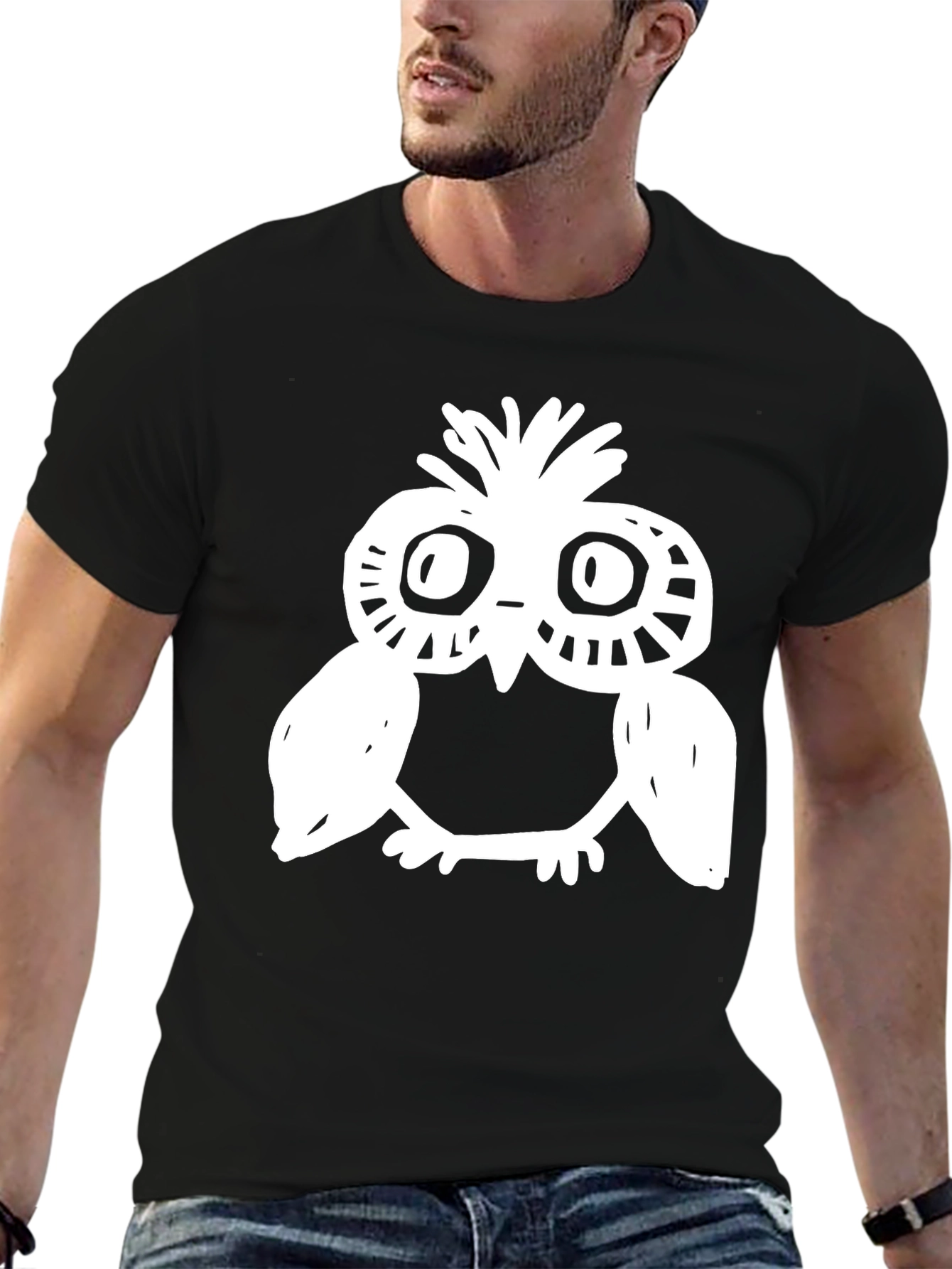 Owl Graphic Black T-Shirt